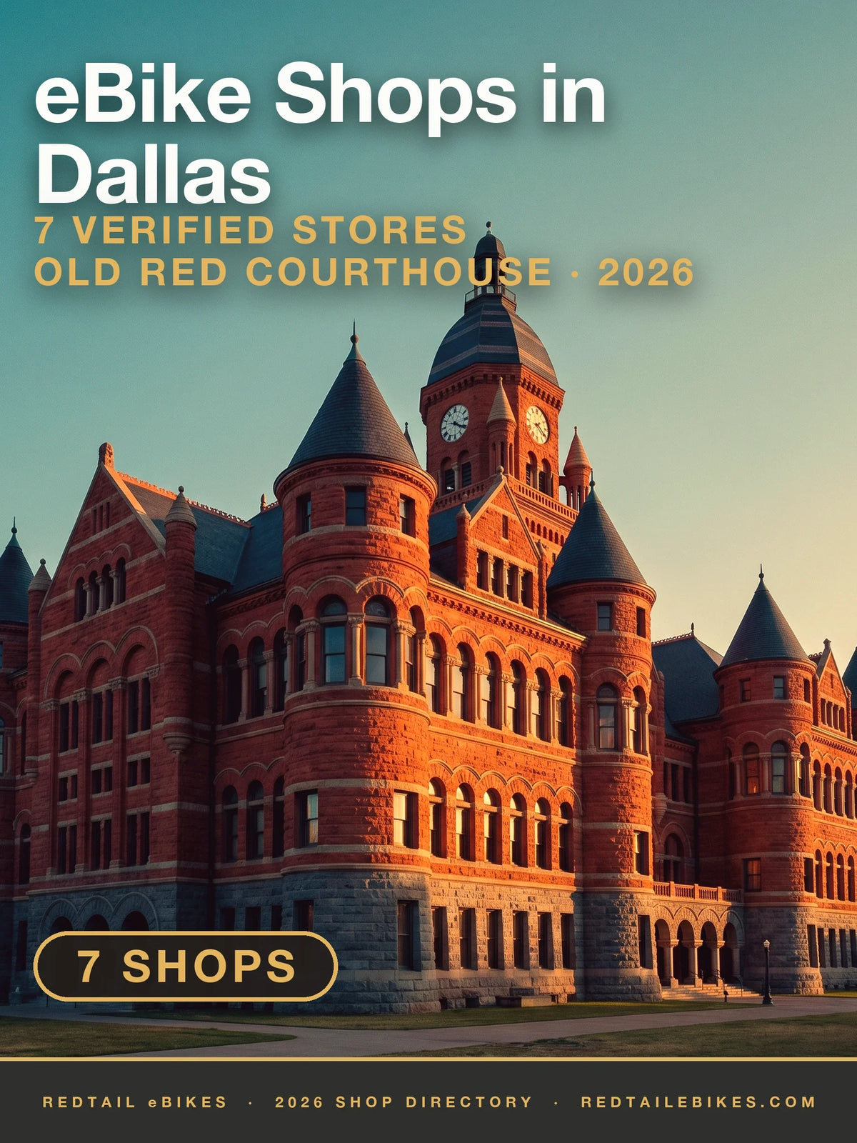 The Old Red Courthouse in downtown Dallas at golden hour