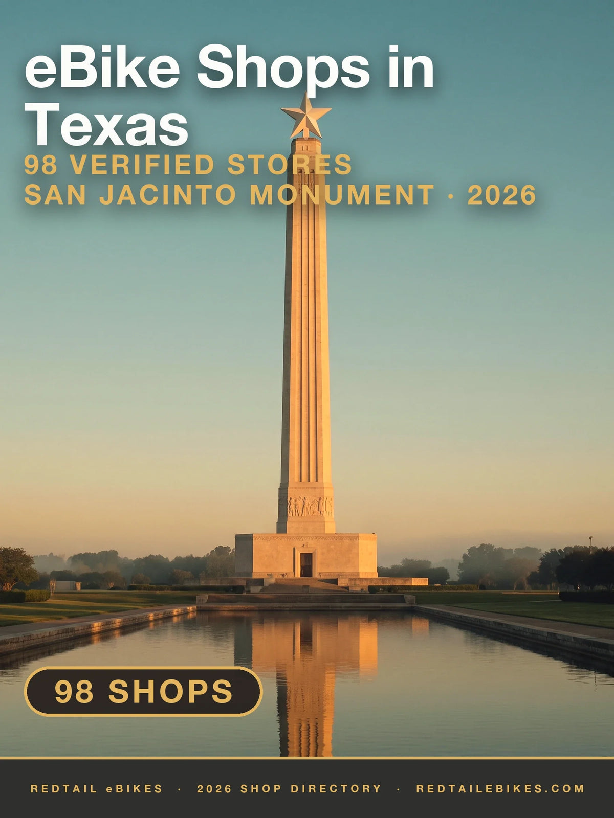 San Jacinto Monument in Texas in late golden-hour light
