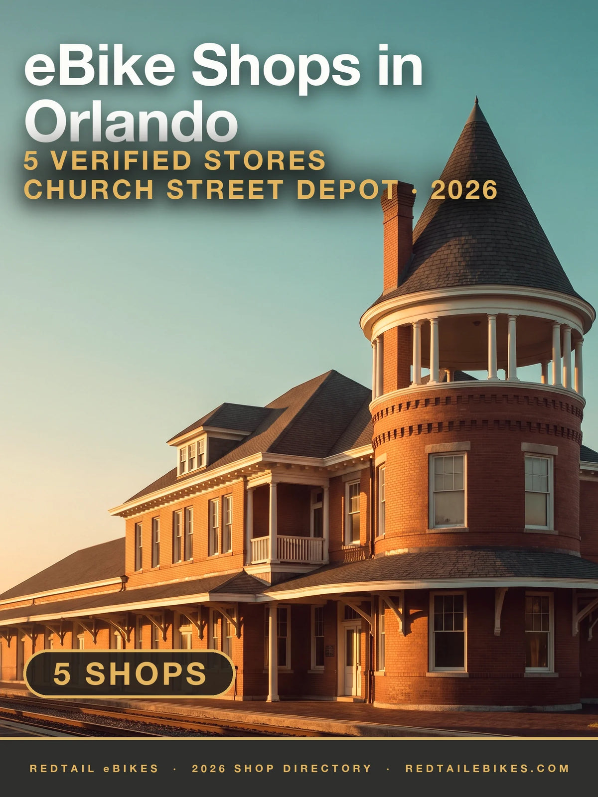 The Old Orlando Railroad Depot at Church Street at golden hour