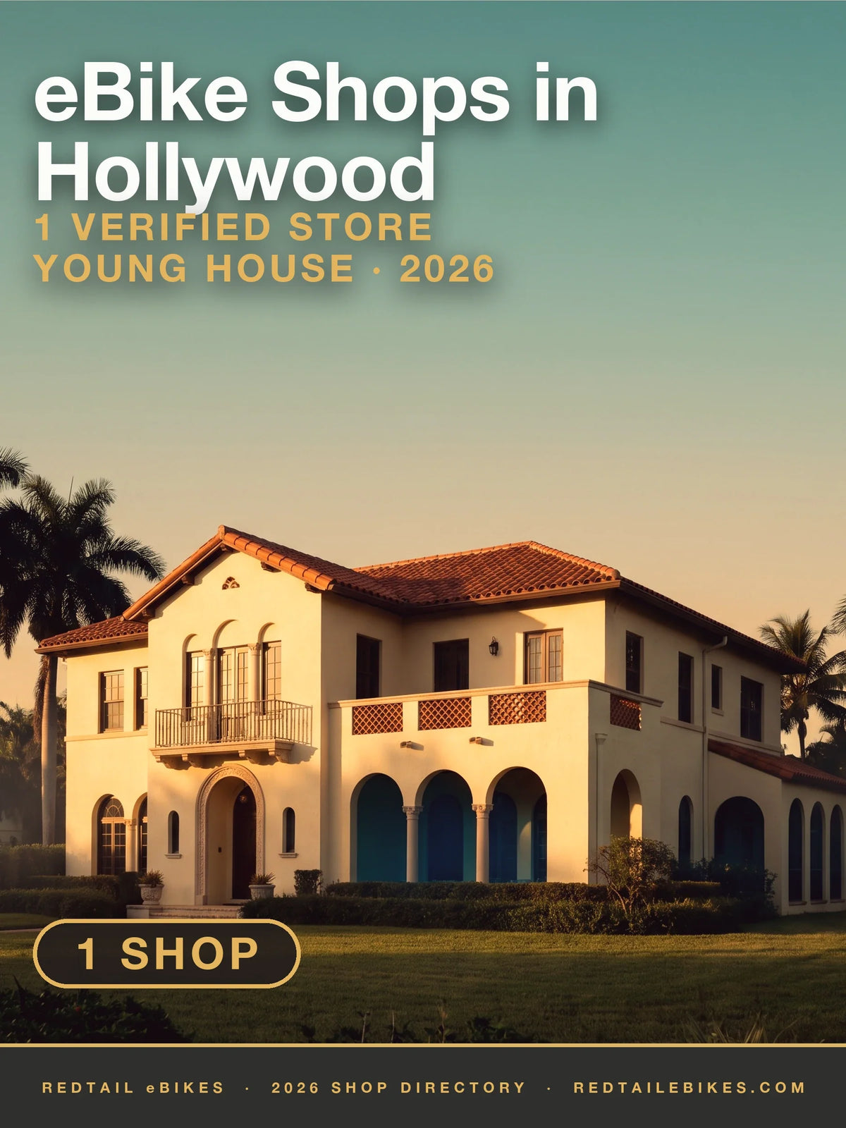 The Joseph Wesley Young House on Hollywood Boulevard at golden hour