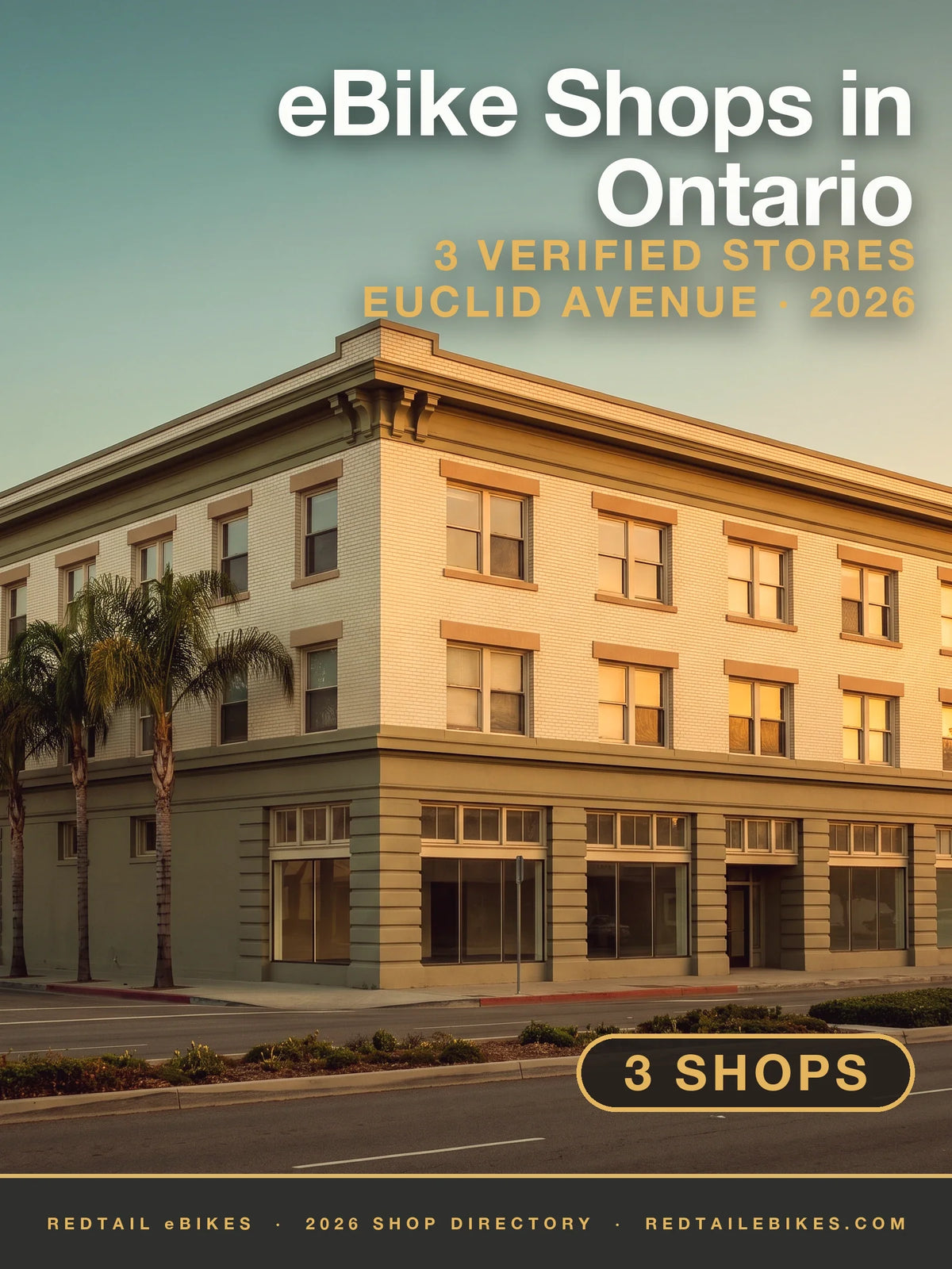 The Frankish Building on Euclid Avenue, Ontario, at golden hour