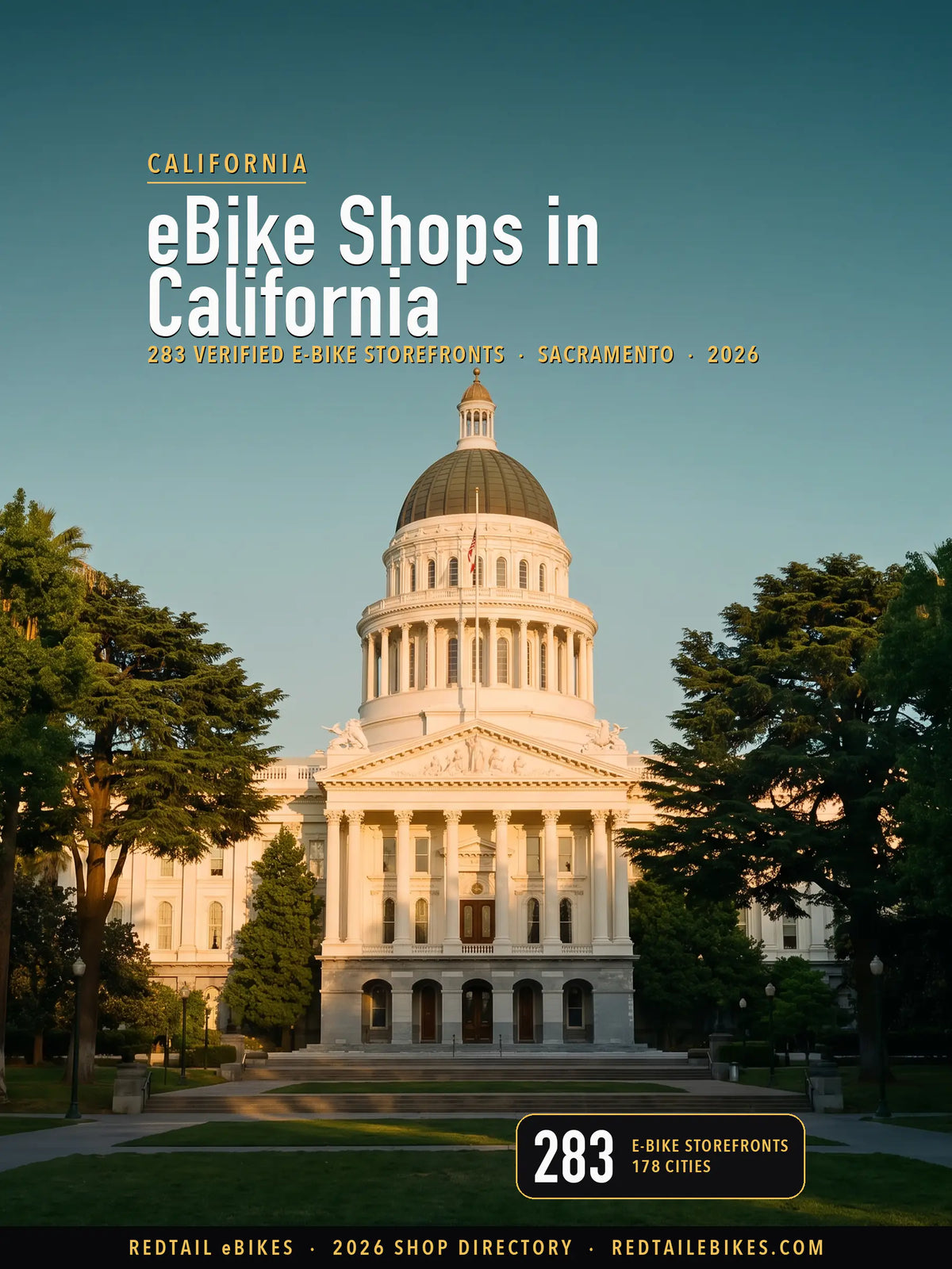 California State Capitol in California in late golden-hour light
