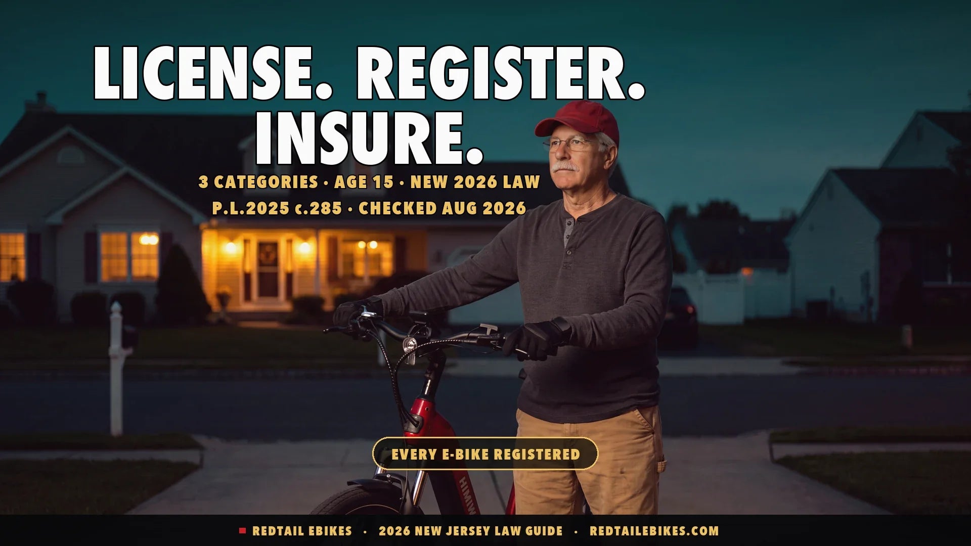 Rider on an electric bike on a New Jersey street where the 2026 e-bike law applies