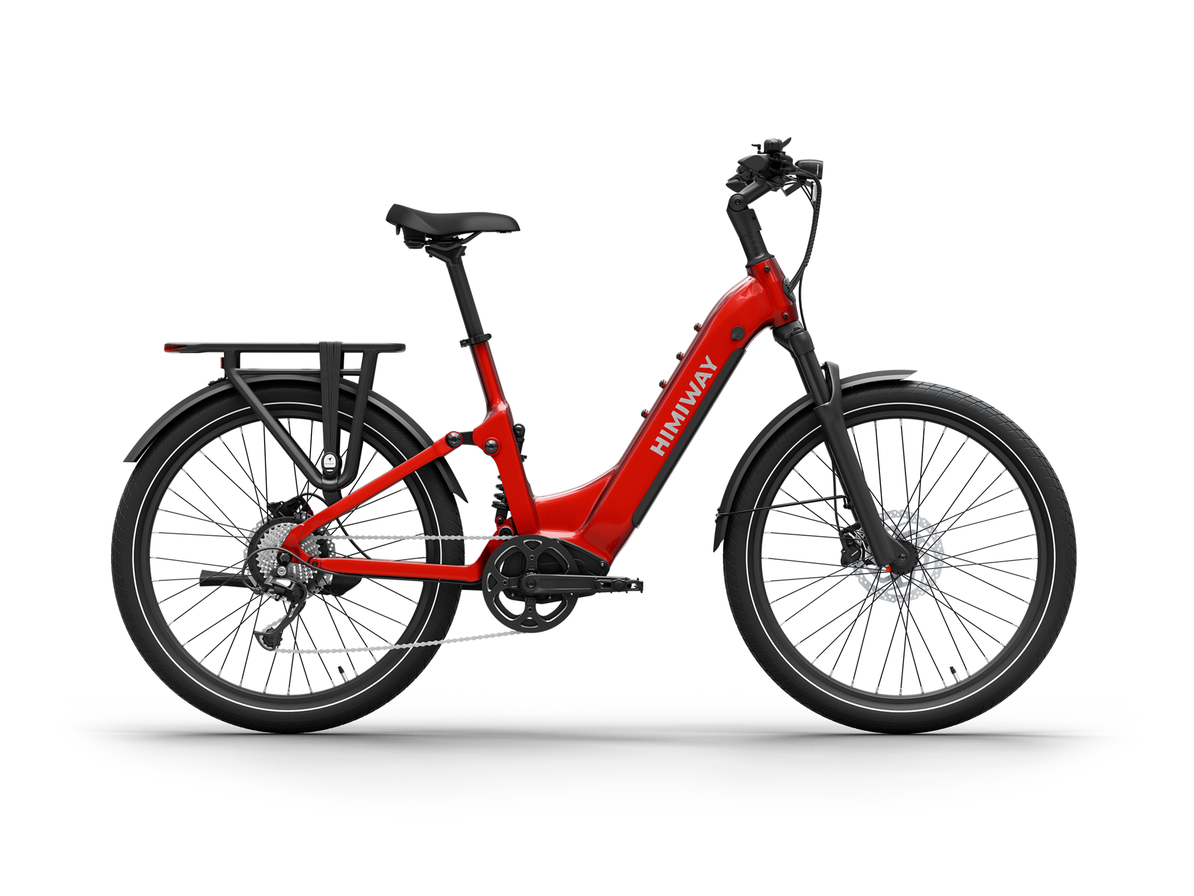 Himiway A7 Commuter eBike – Red – front three-quarter right view