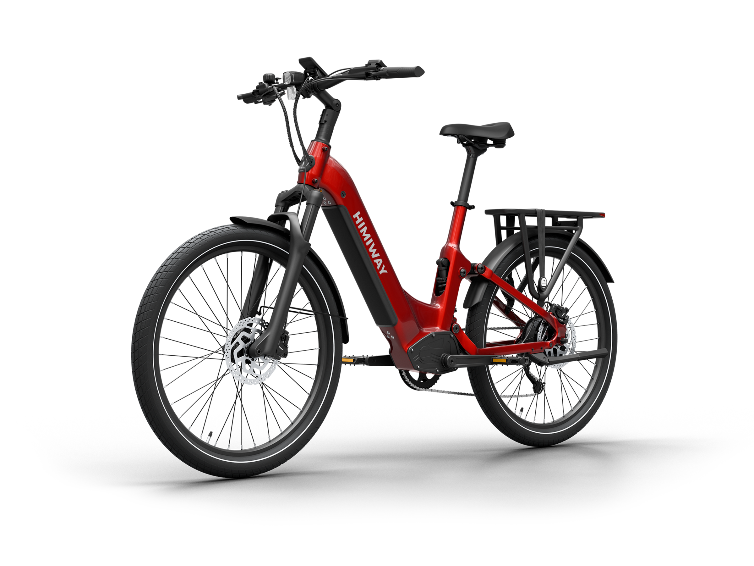 Himiway A7 Commuter eBike – Red – front three-quarter right view