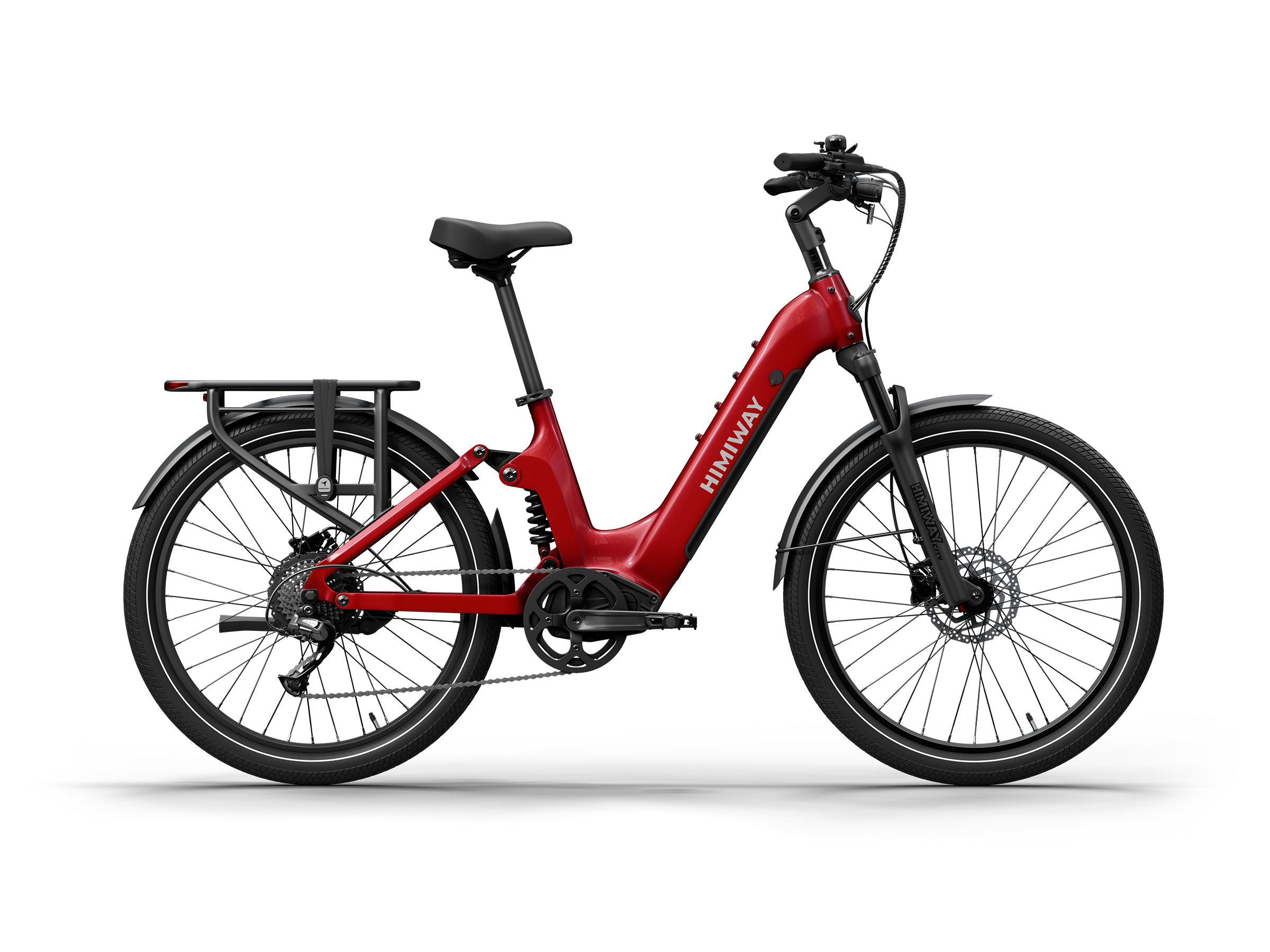 Himiway A7 Commuter eBike – Red – right side profile