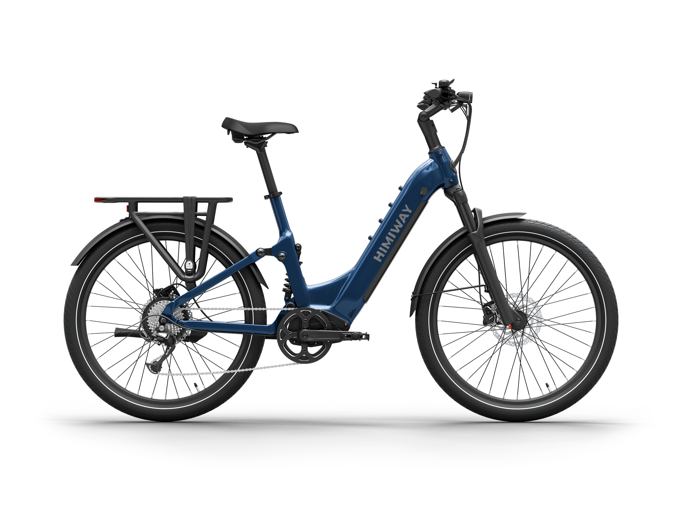 Himiway A7 Commuter eBike – Midnight Blue – front three-quarter right view