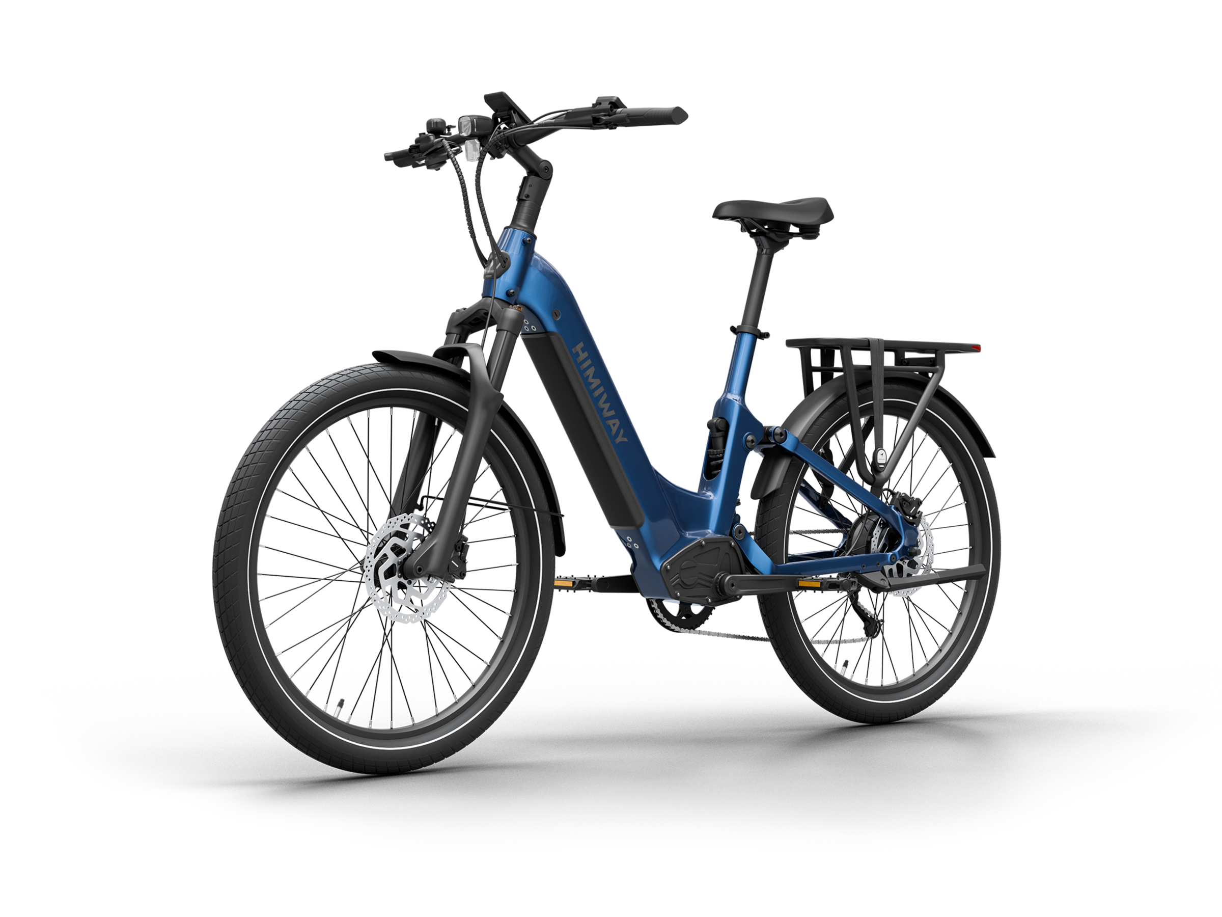 Himiway A7 Commuter eBike – Midnight Blue – front three-quarter right view