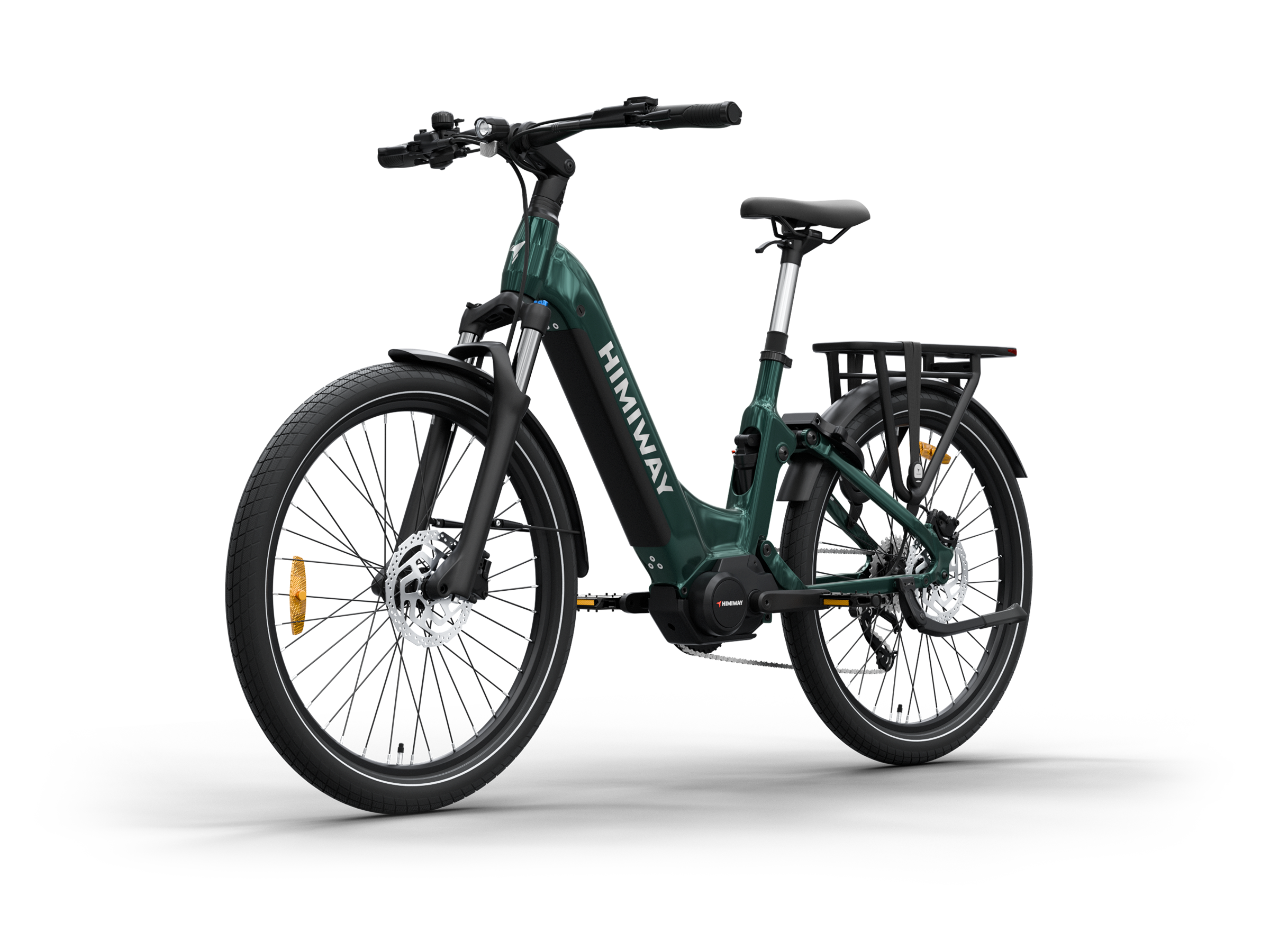 Himiway A7 Pro Commuter eBike – Emerald Green – front three-quarter left view