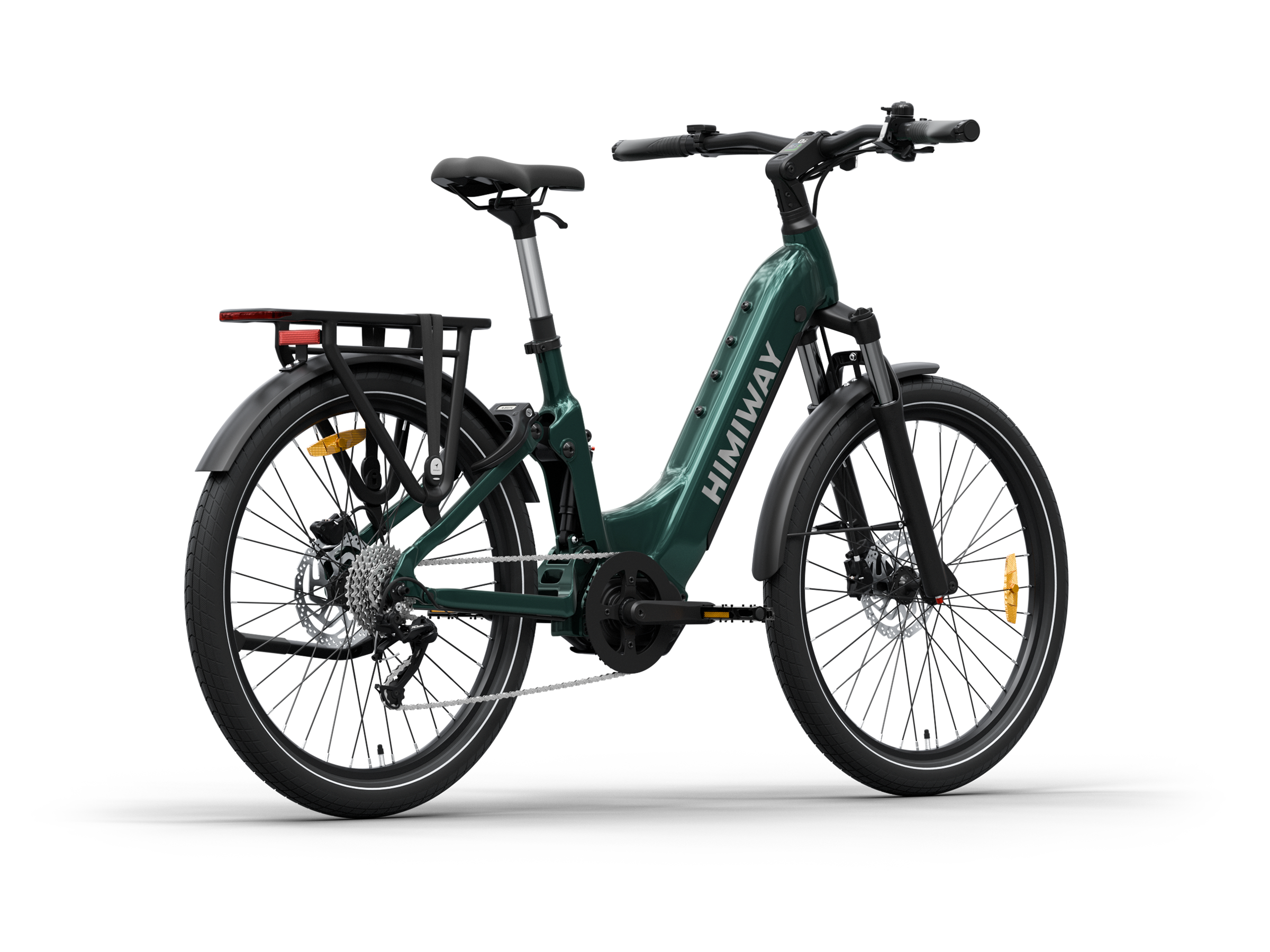 Himiway A7 Pro Commuter eBike – Emerald Green – rear three-quarter view