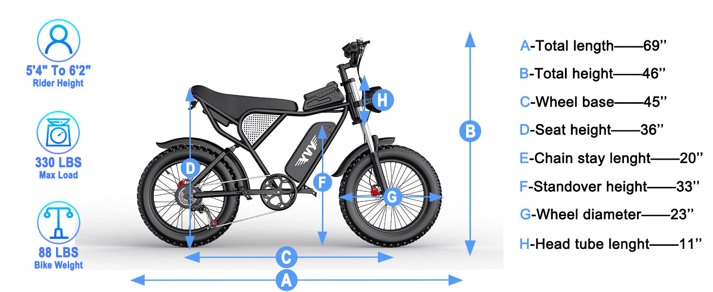 YVY K20 Fat Tire Electric Bike, 1500W Moto-Style