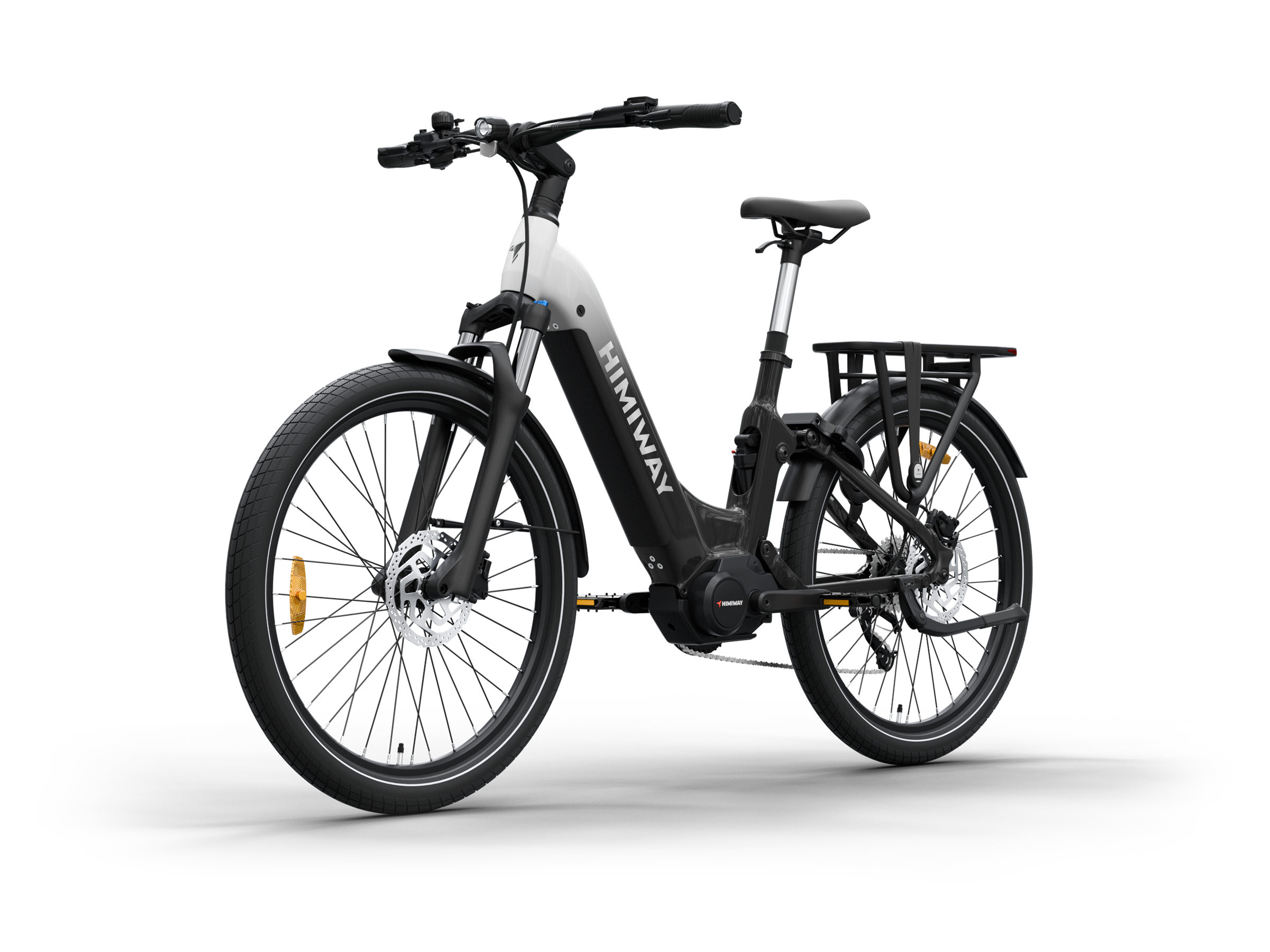 Himiway A7 Pro Commuter eBike – Black & White Gradient – front three-quarter left view