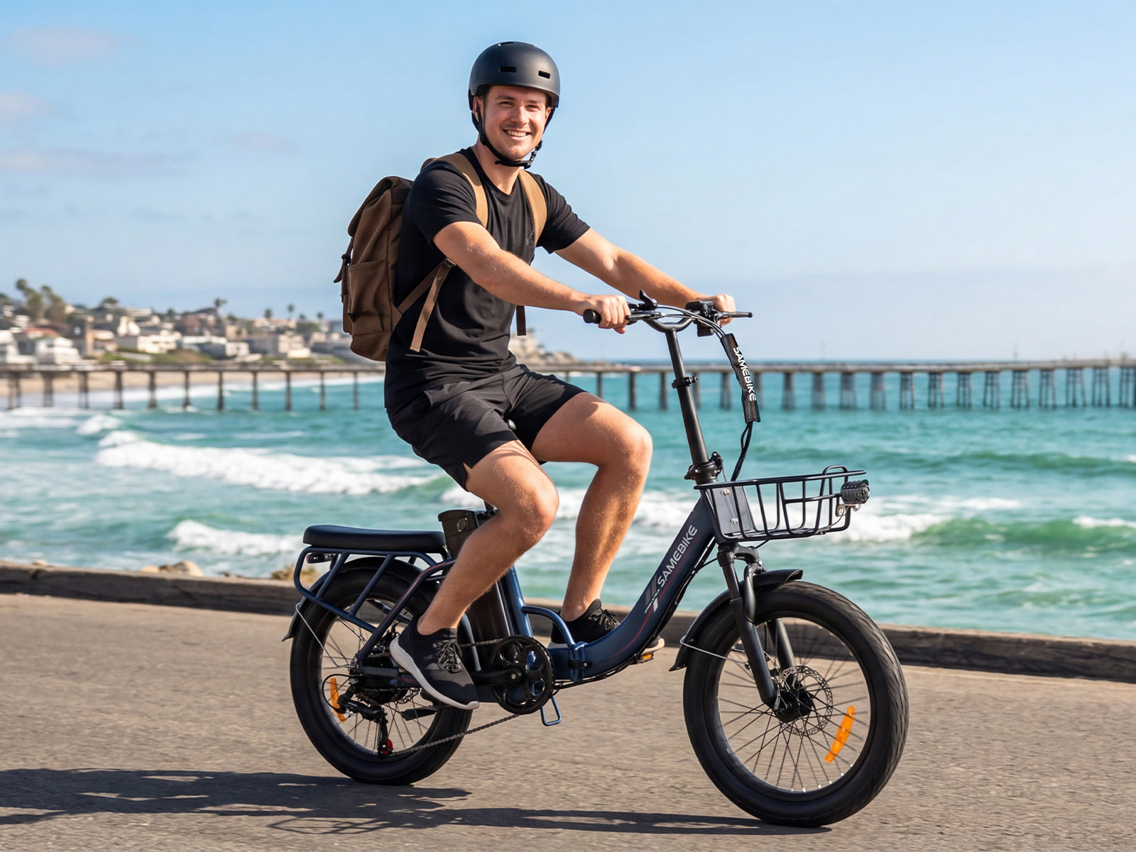 Samebike CY20 Pro Folding Commuter Electric Bike, Spoked Wheel