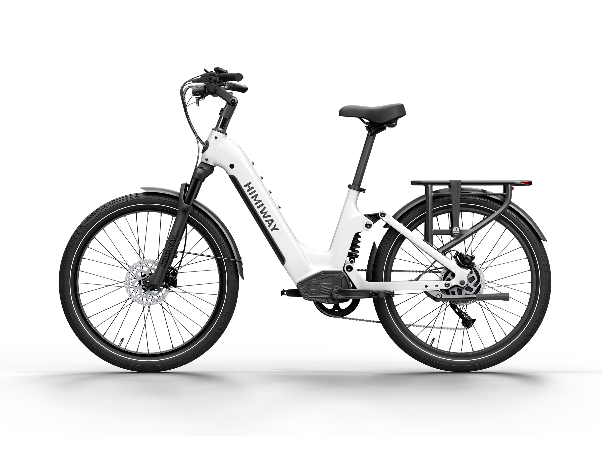 Himiway A7 Commuter eBike – White – left side profile