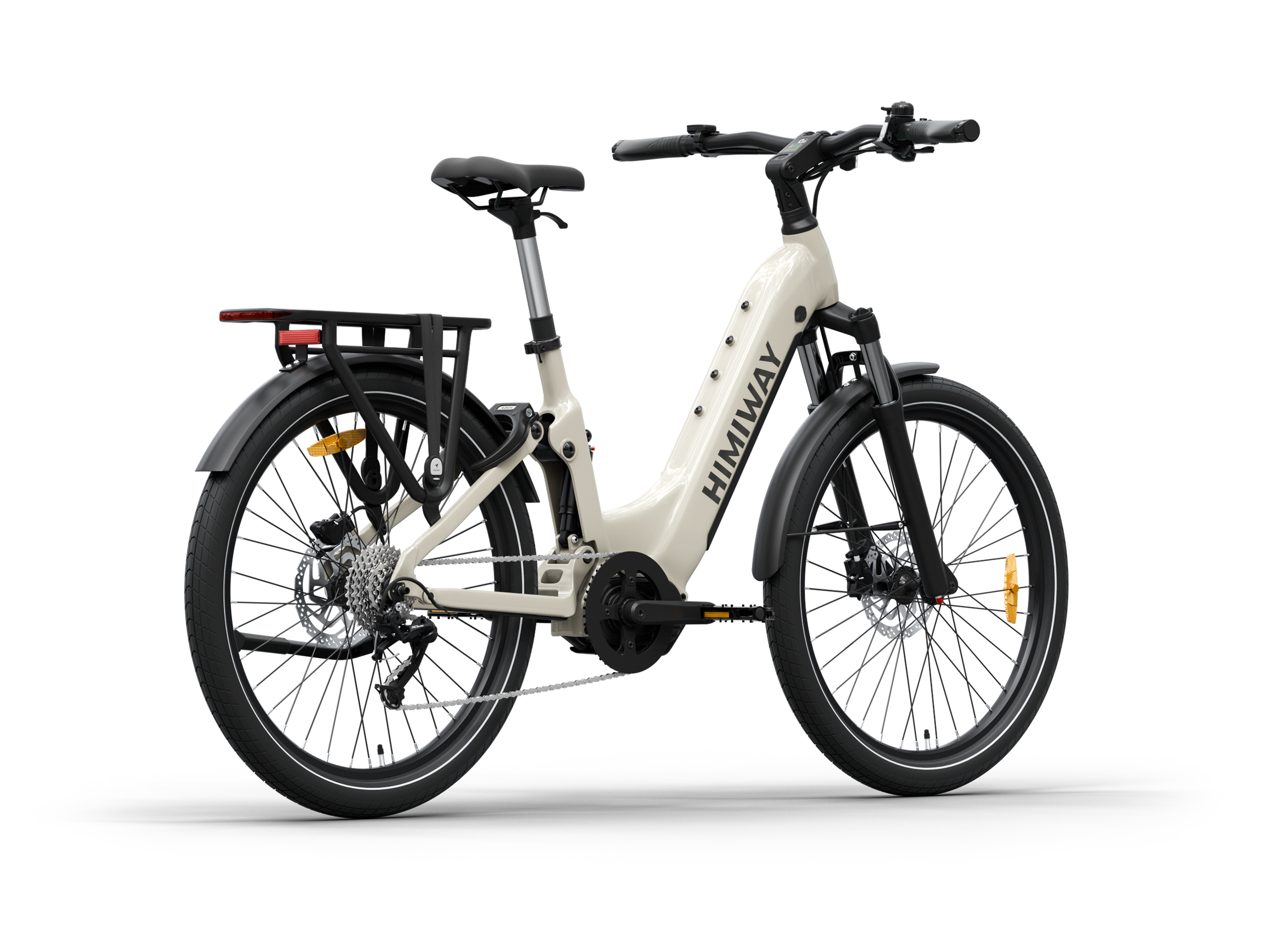 Himiway A7 Pro Commuter eBike – Lightgray – rear three-quarter view