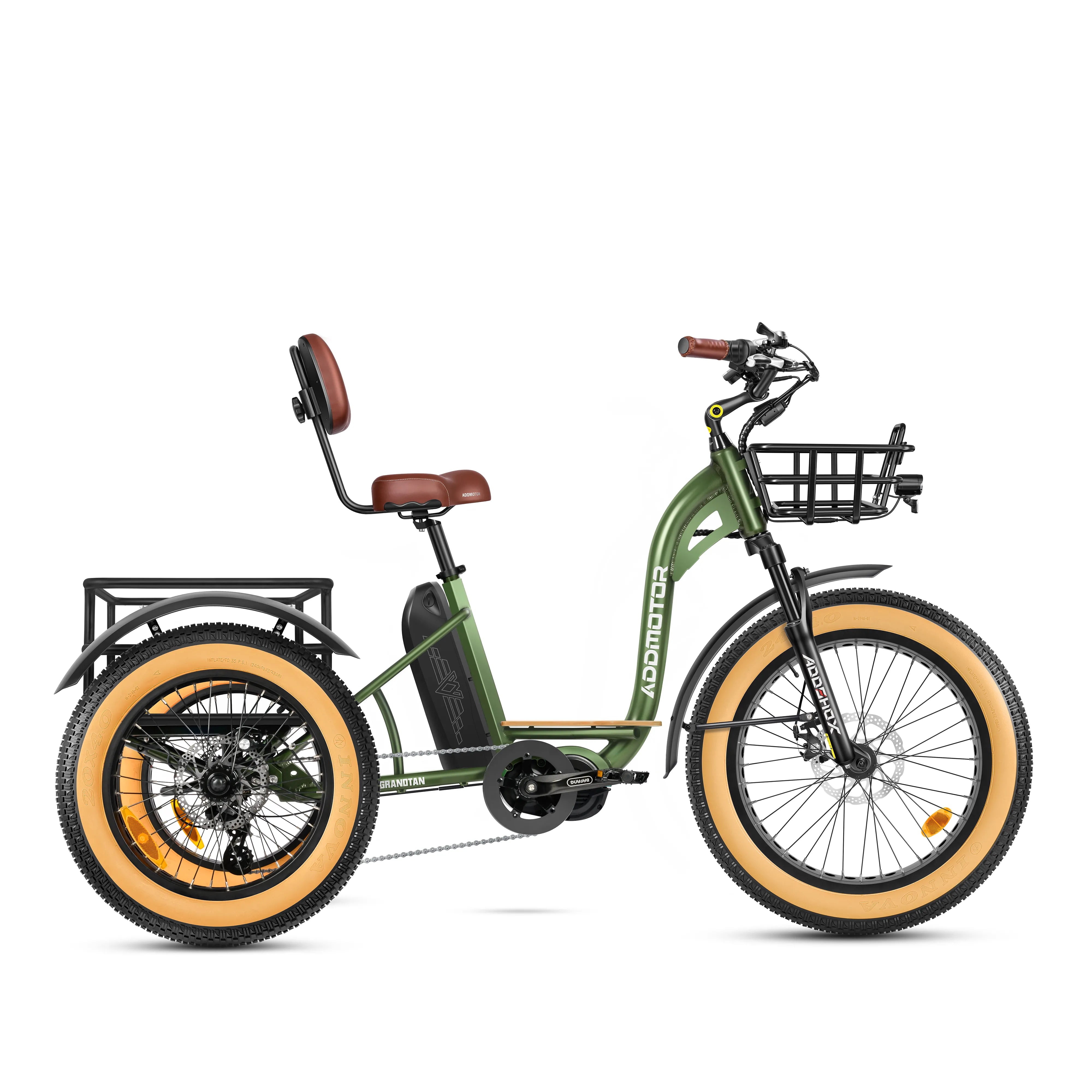 Addmotor Grandtan Turbo Mid-Drive eTrike — army green