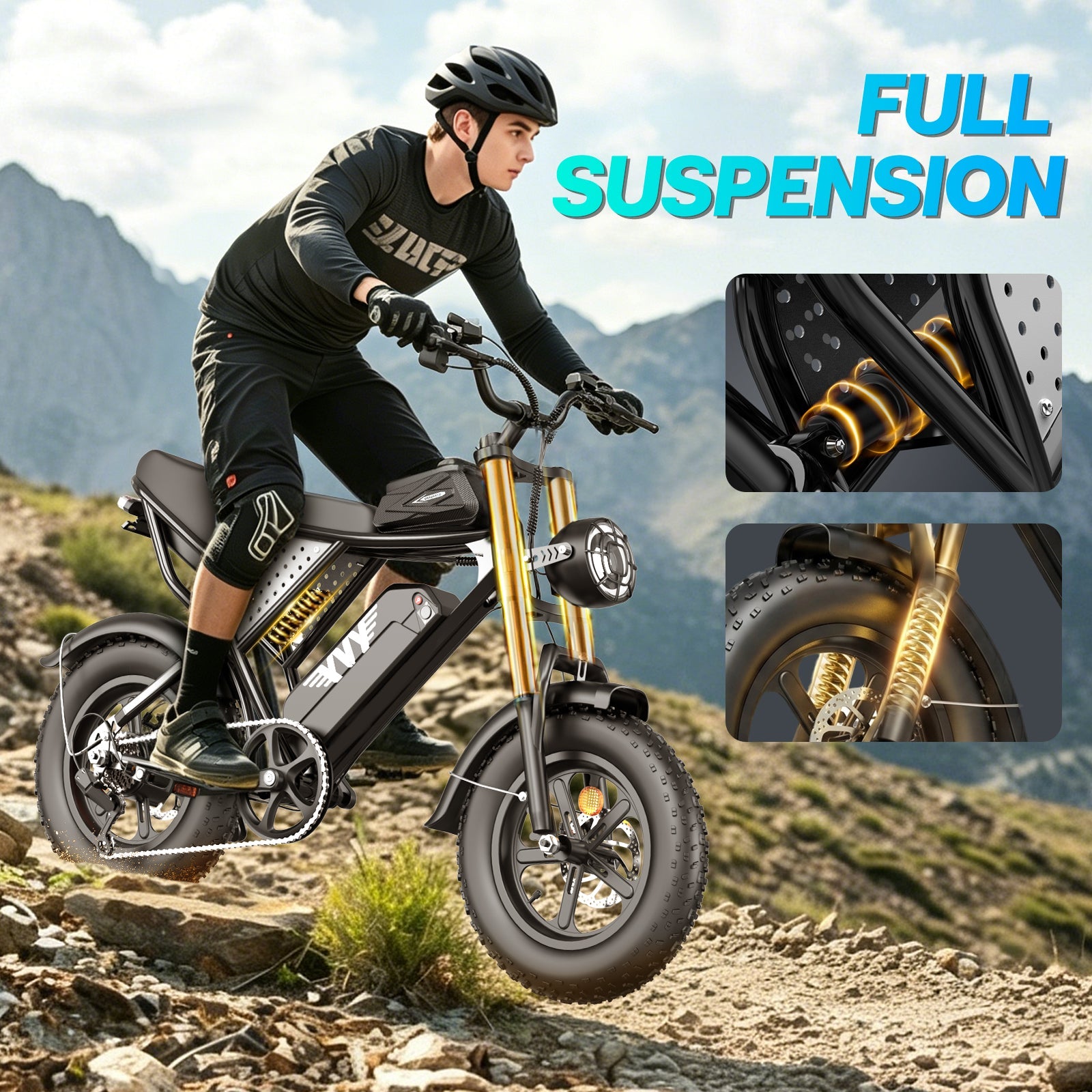 YVY K16 1500W Fat Tire Electric Bike, 16-Inch Wheels