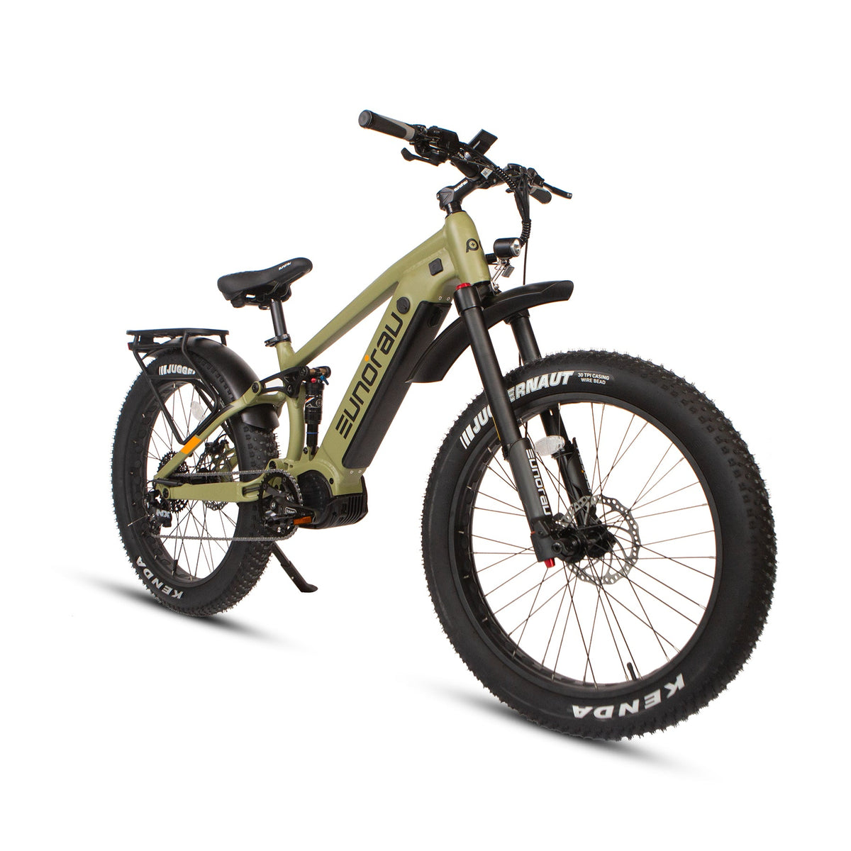 Eunorau SPECTER-S 4.0 in Army Green, front three-quarter view