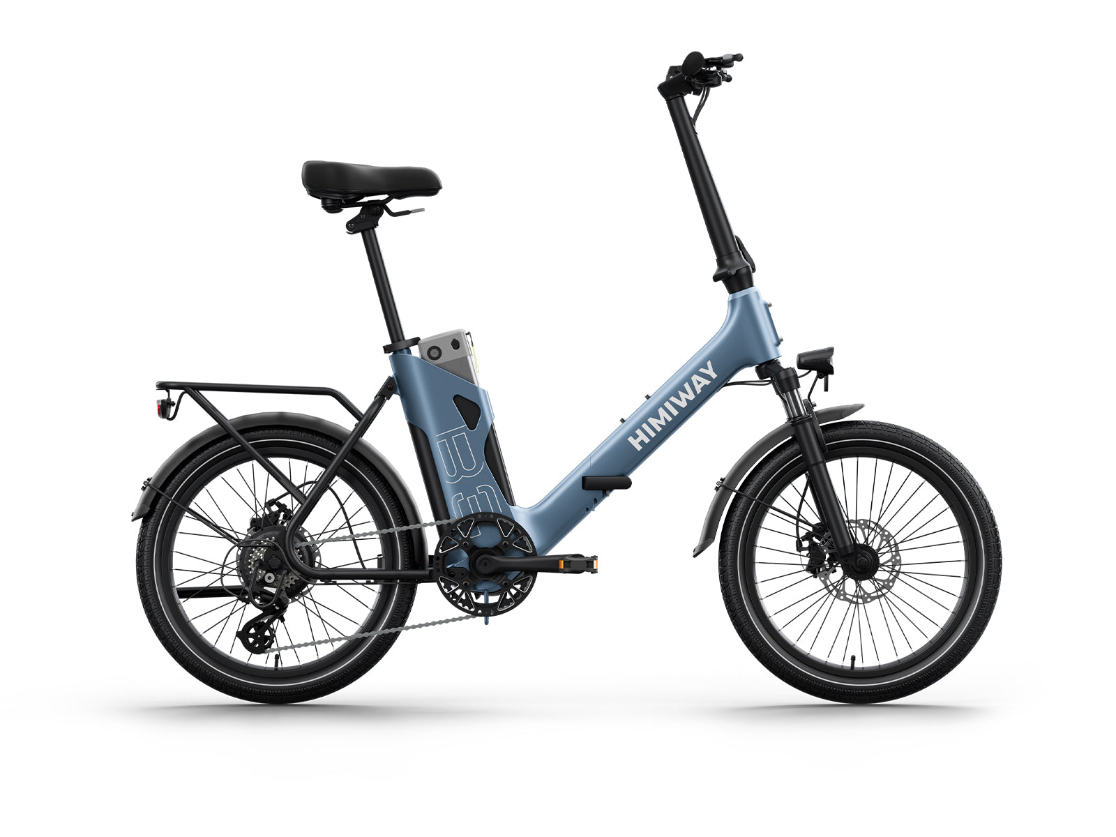 Himiway B3 Folding eBike – Indigo – front three-quarter left view