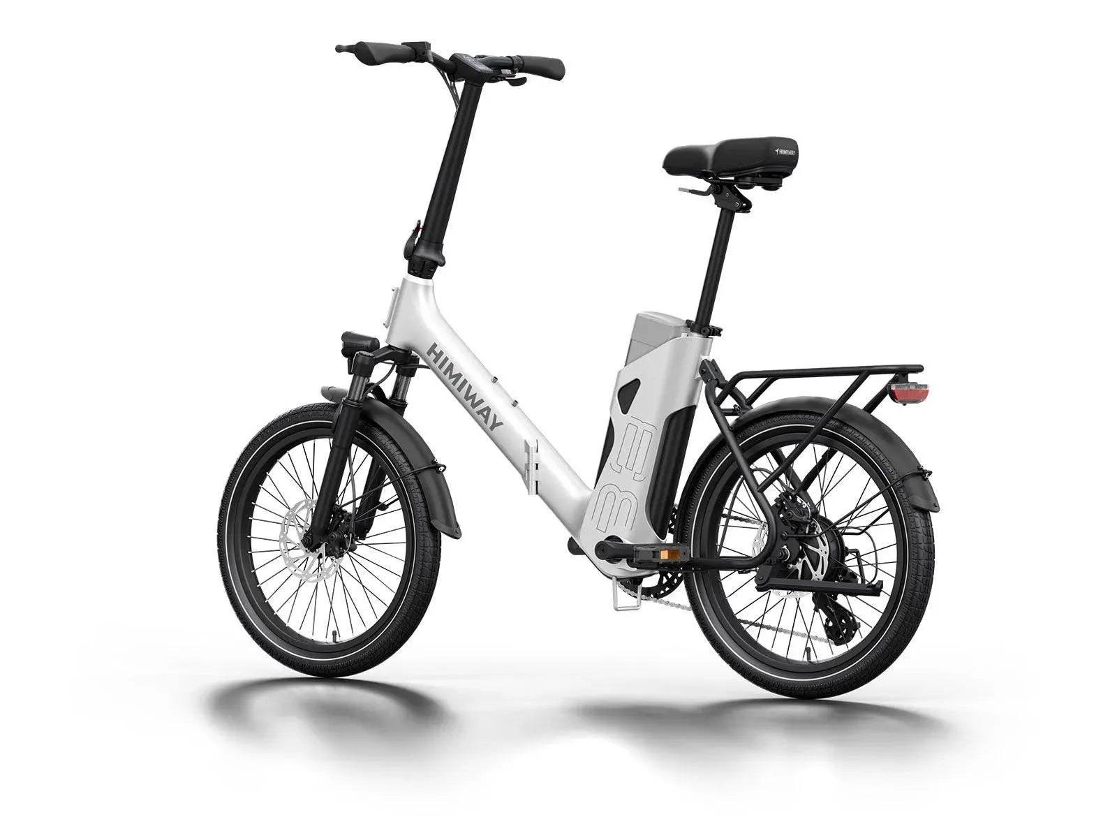 Himiway B3 Folding eBike – White – front three-quarter left view