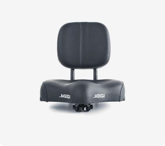 DWMEIGI backrest saddle, front view showing the clamp under the seat