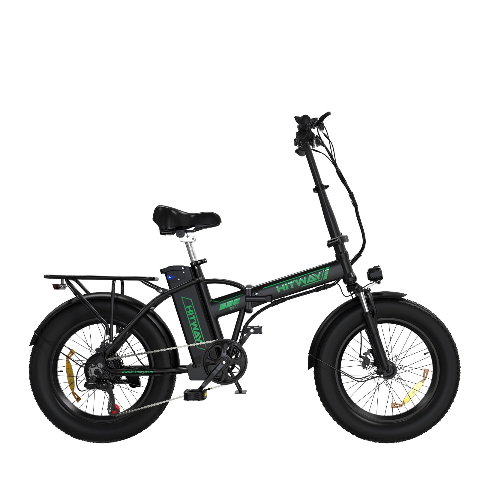 BK11M Folding Electric Bike in black green