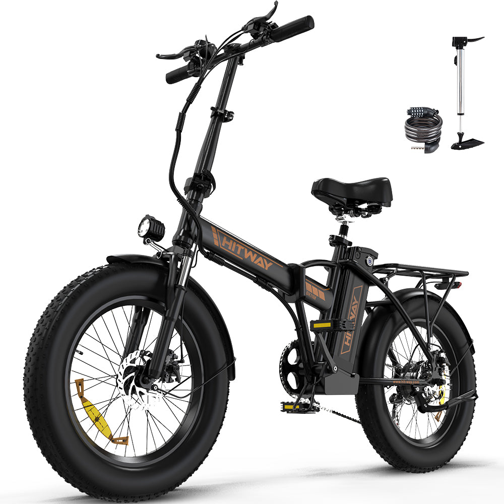 BK11M Folding Electric Bike in black orange