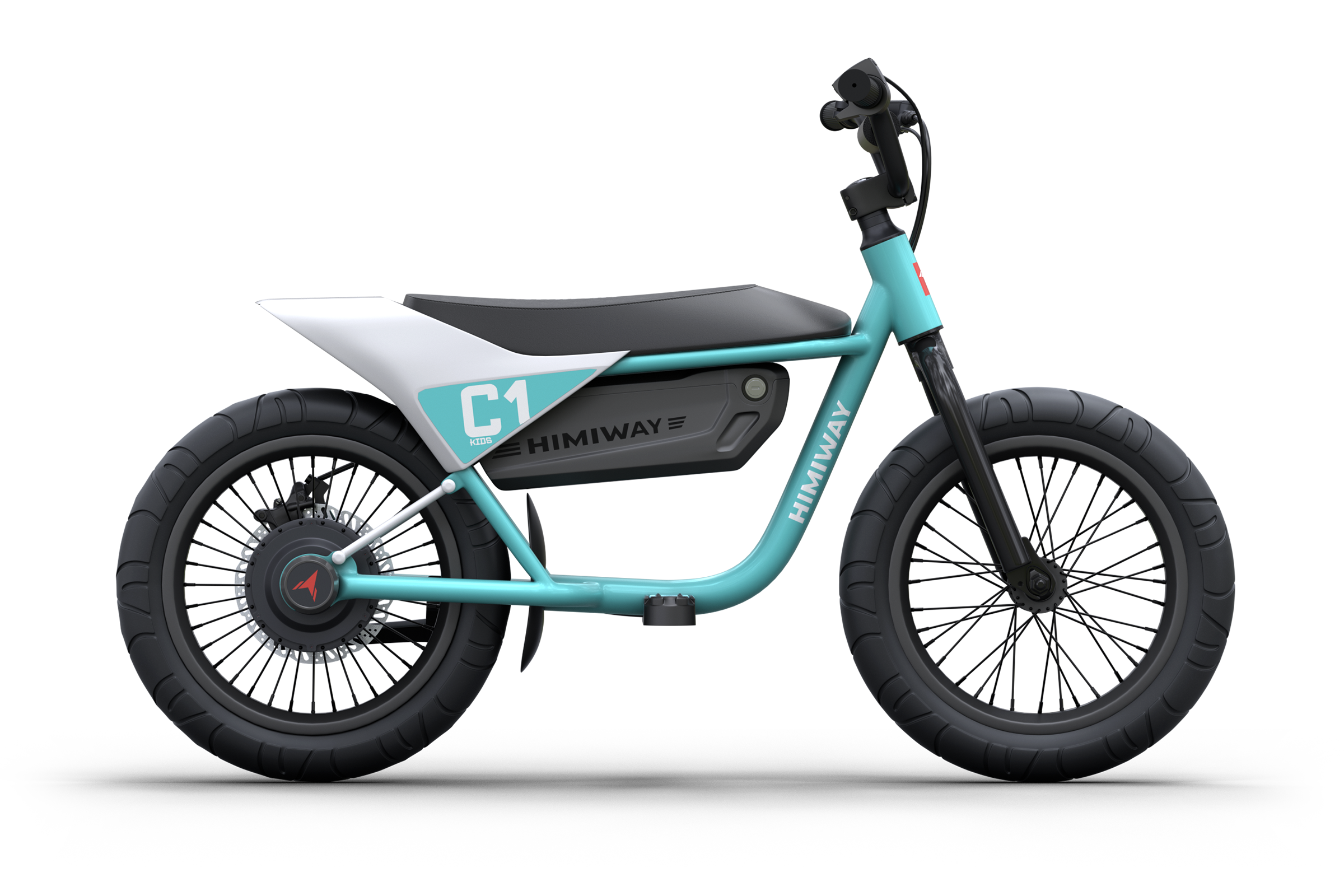 Himiway C1 Kids eBike in Cyan – front three-quarter left view