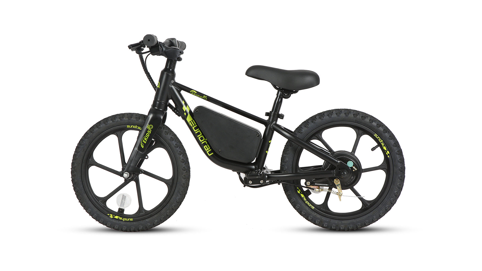 Eunorau EKIDS16 Electric Balance Bike (16") – Obsidian – front three-quarter left view