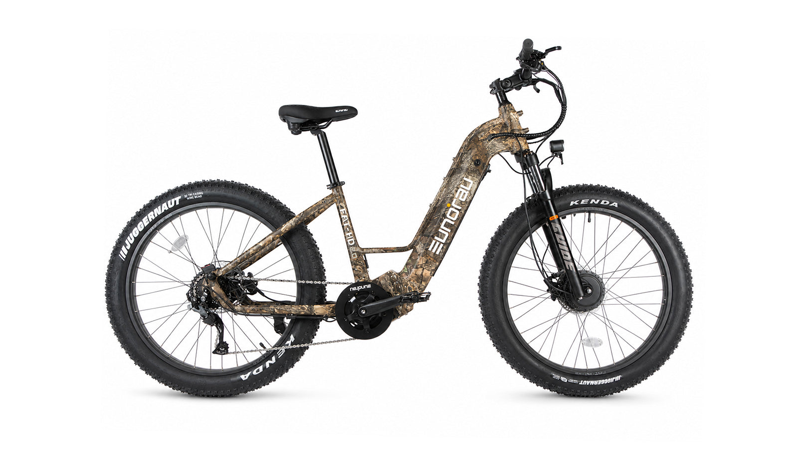 Eunorau FAT-HD 2.0 Mid-Drive Fat eBike (Hunter X7) – Mamba – front three-quarter right view