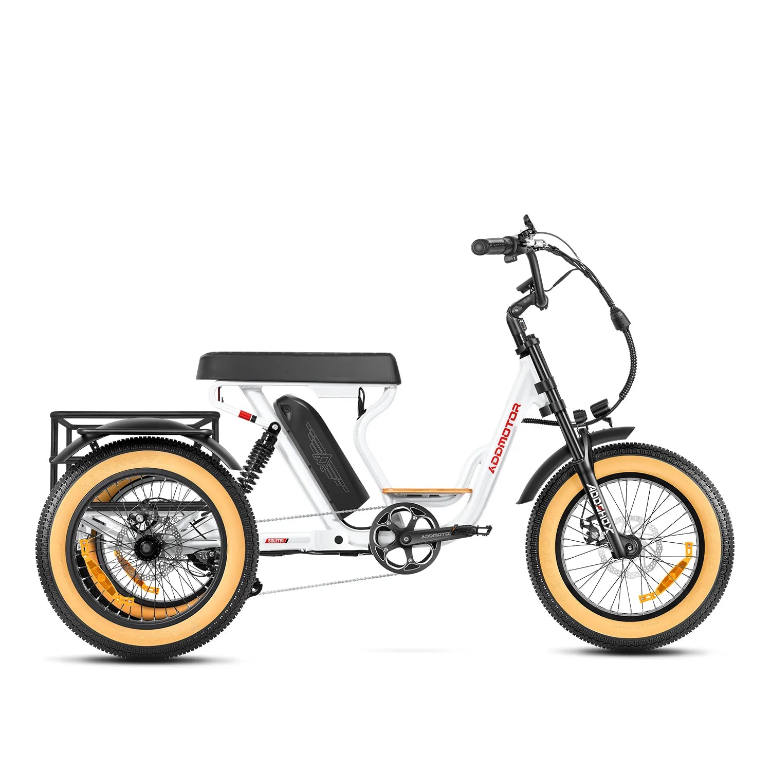 Addmotor Soletri II M-366X / Herotri II M-365X Full-Suspension eTrike — pearl white