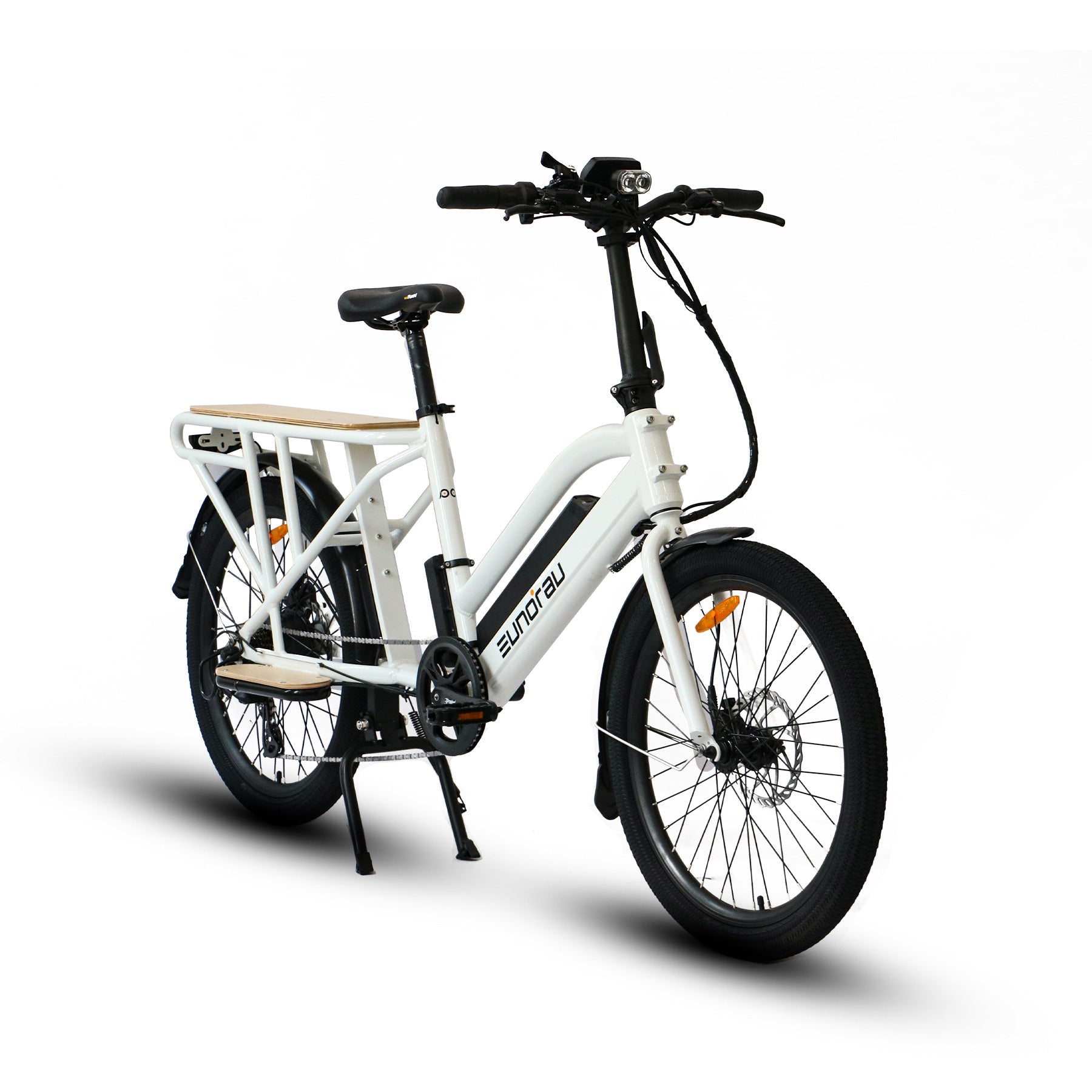 Eunorau MAX-CARGO 2.0 Cargo eBike – White – left side view