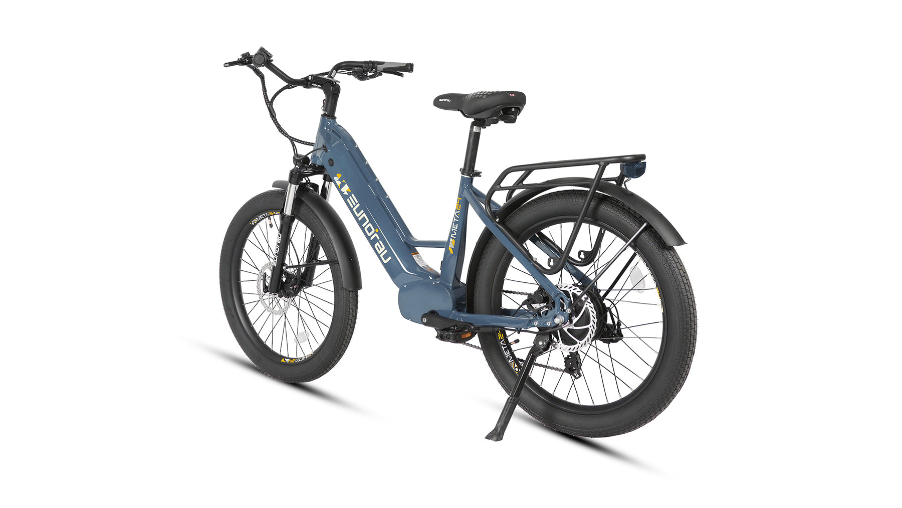 Eunorau META275 2.0 – Steel Blue – rear three-quarter view