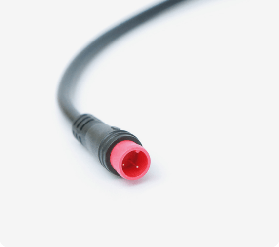 Close-up of the MG1703 tail light's cable plug