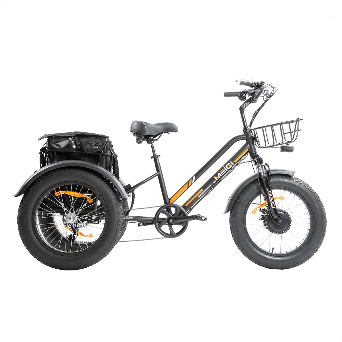 DWMEIGI MG1703 Zeus fat-tire electric trike in Black, side view