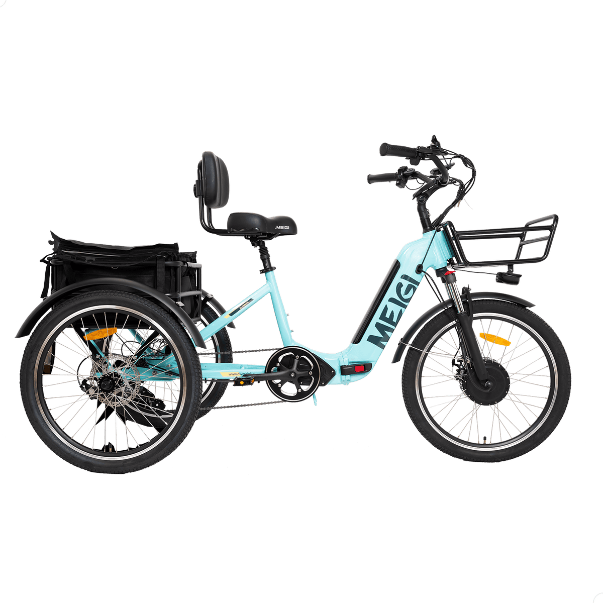 DWMEIGI MG2302 Silverado Urban electric tricycle in Blue, side view