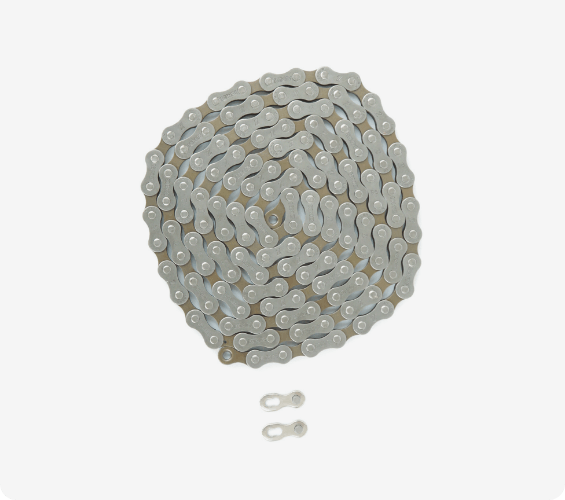 Coiled KMC chain for the Hera, the clasps below it