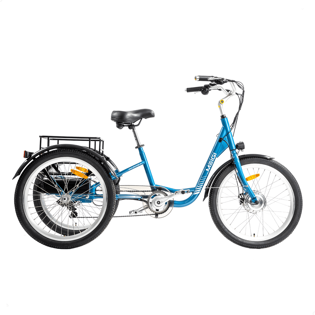 DWMEIGI MG708 Hera electric tricycle in Blue, side view
