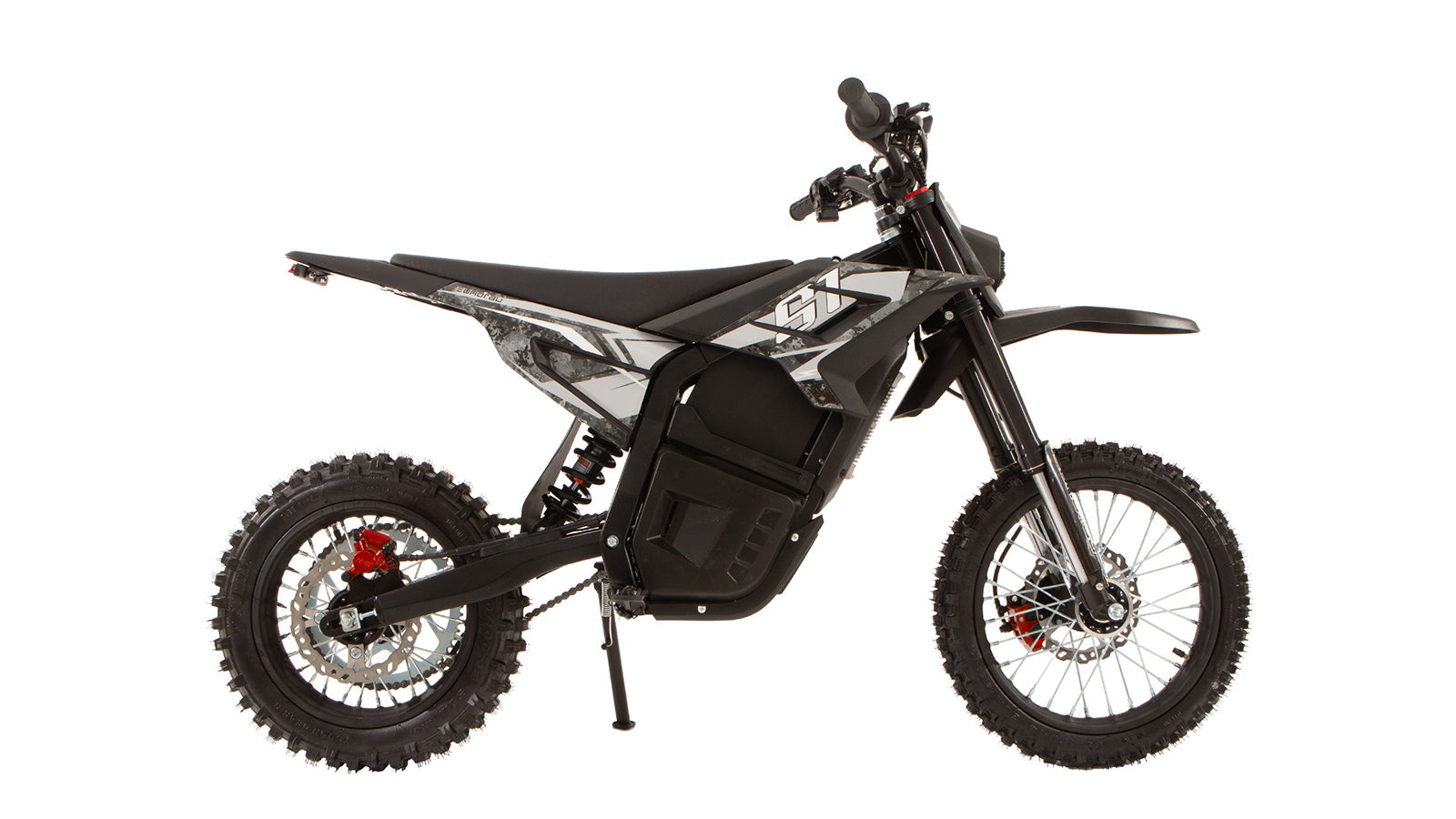 Eunorau S1 Electric Dirt Bike (Kids/Teen) – Camouflage – front three-quarter right view