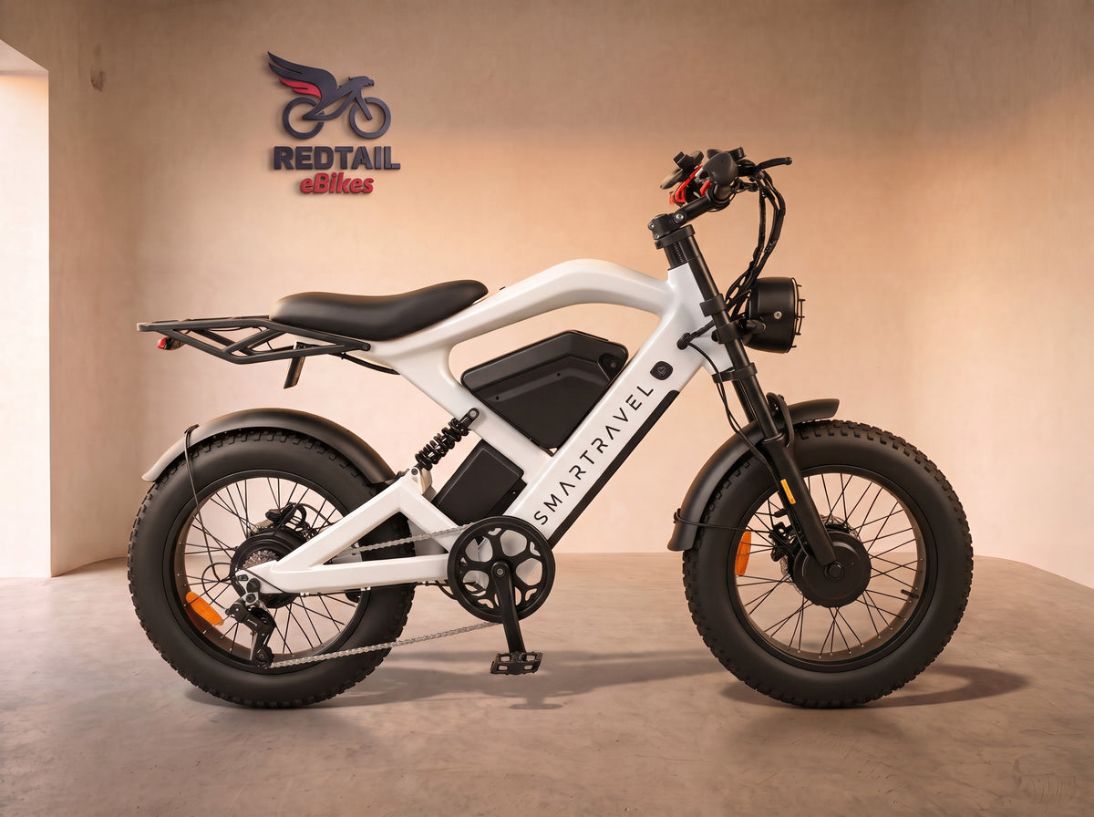 Smartravel Raptor ST202 Pro Dual Motor Electric Bike, side profile in the Redtail eBikes studio