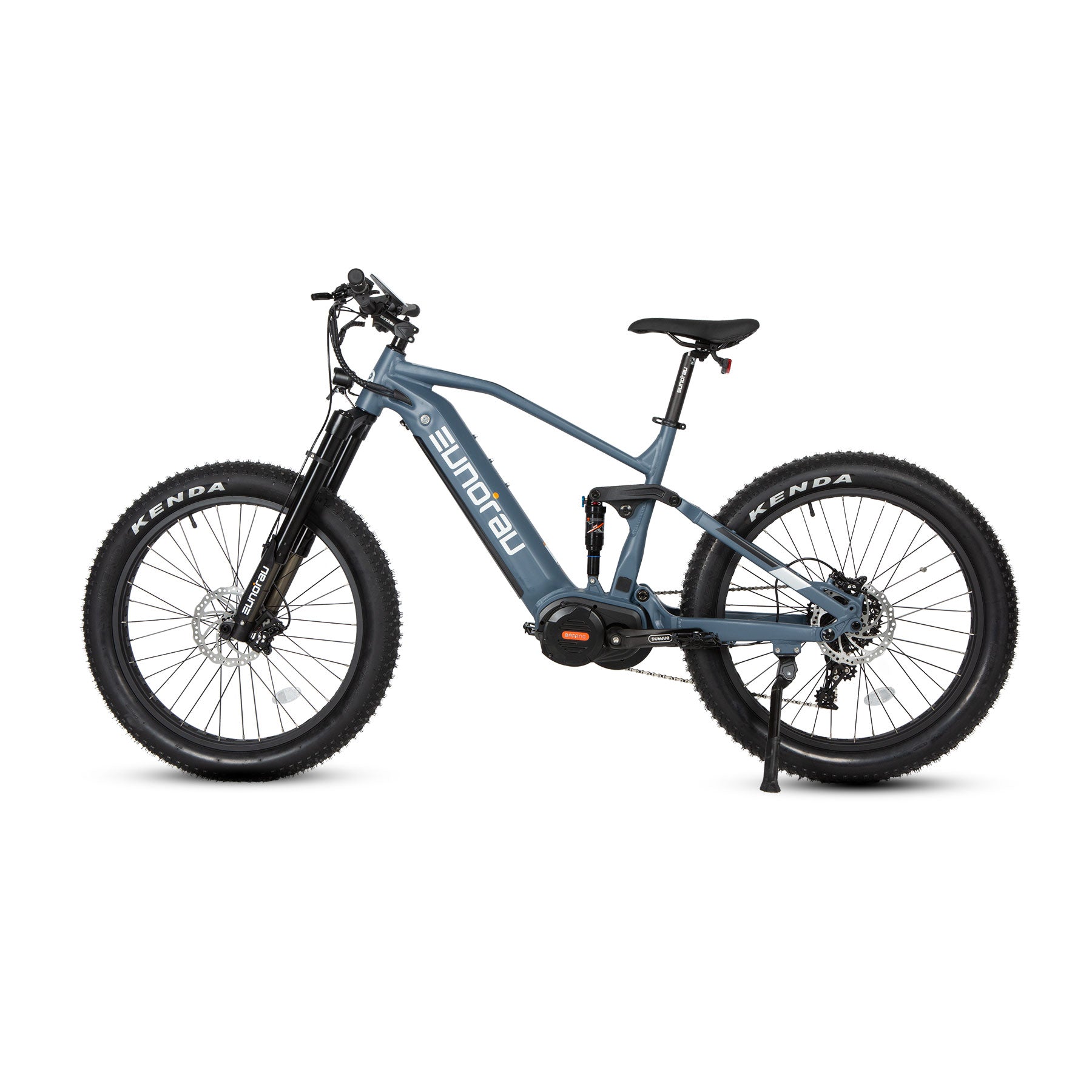 Eunorau SPECTER-S 3.0 Full-Suspension eMTB (Hunter X9) – Moon Black – rear three-quarter view
