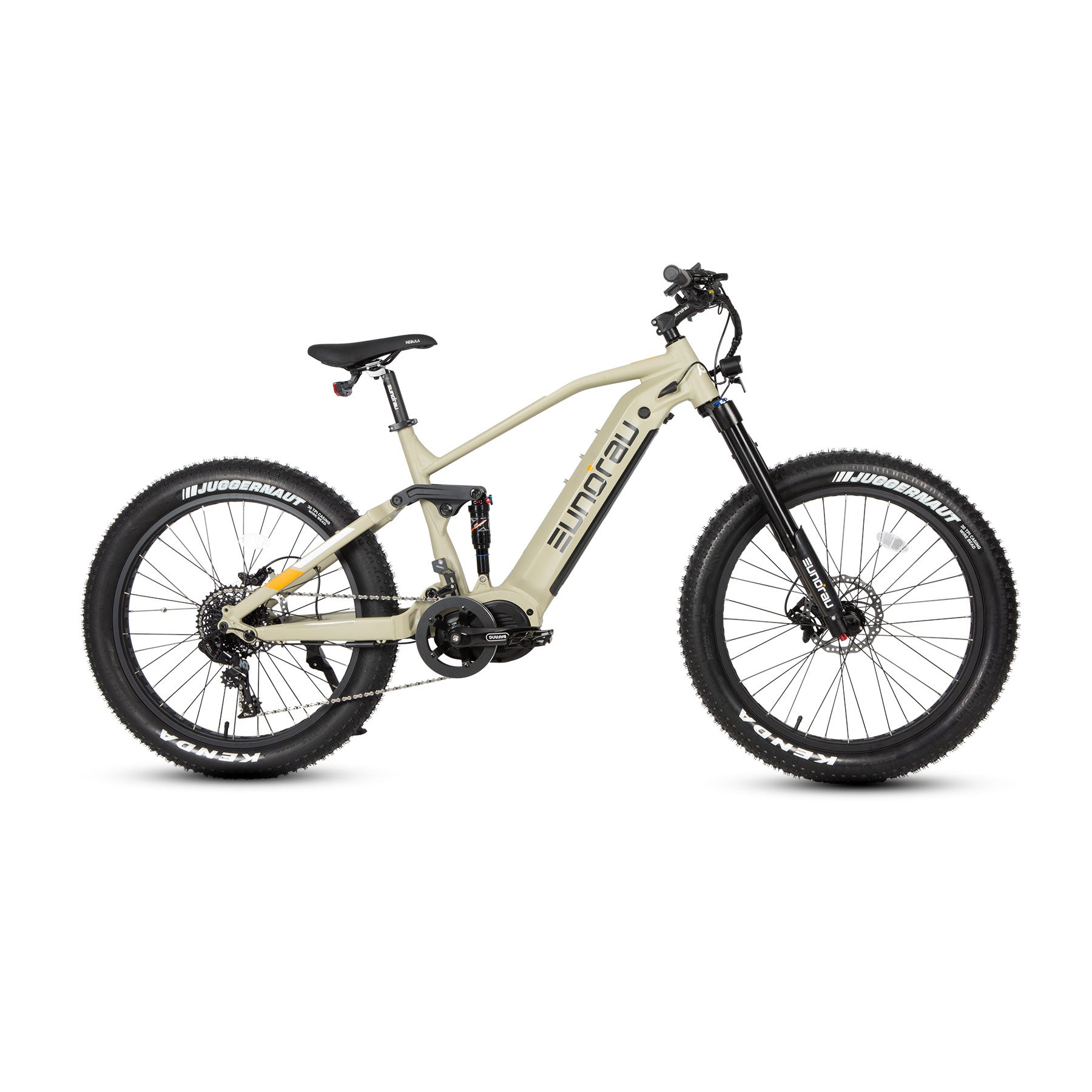 Eunorau SPECTER-S 3.0 Full-Suspension eMTB (Hunter X9) – Safari – front three-quarter left view