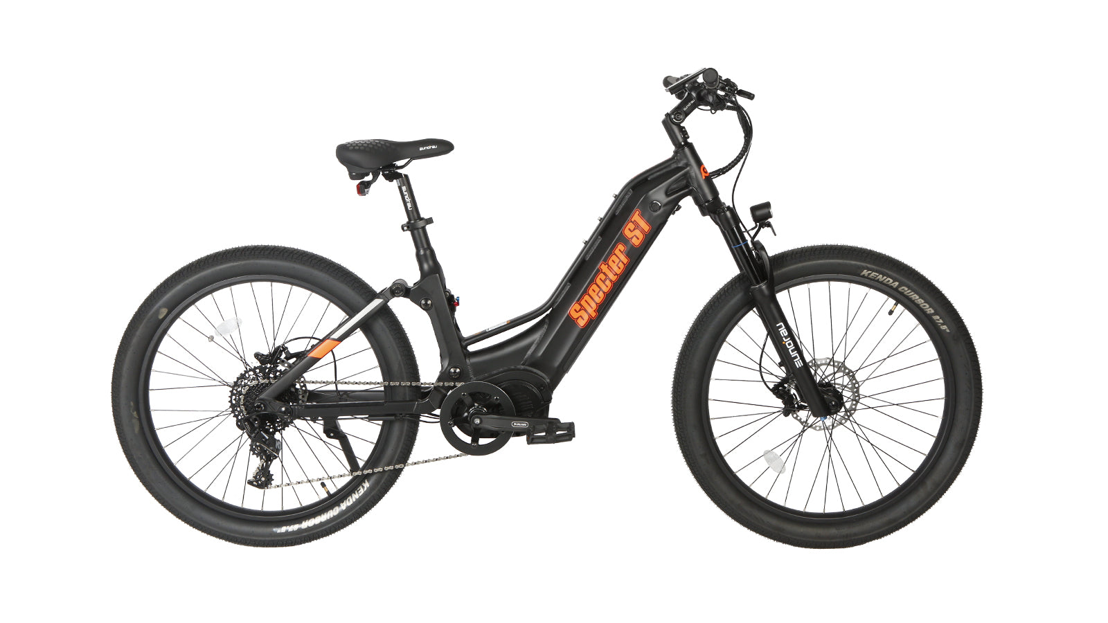 Eunorau SPECTER-ST 2.0 Step-Thru eMTB – Black – front three-quarter right view
