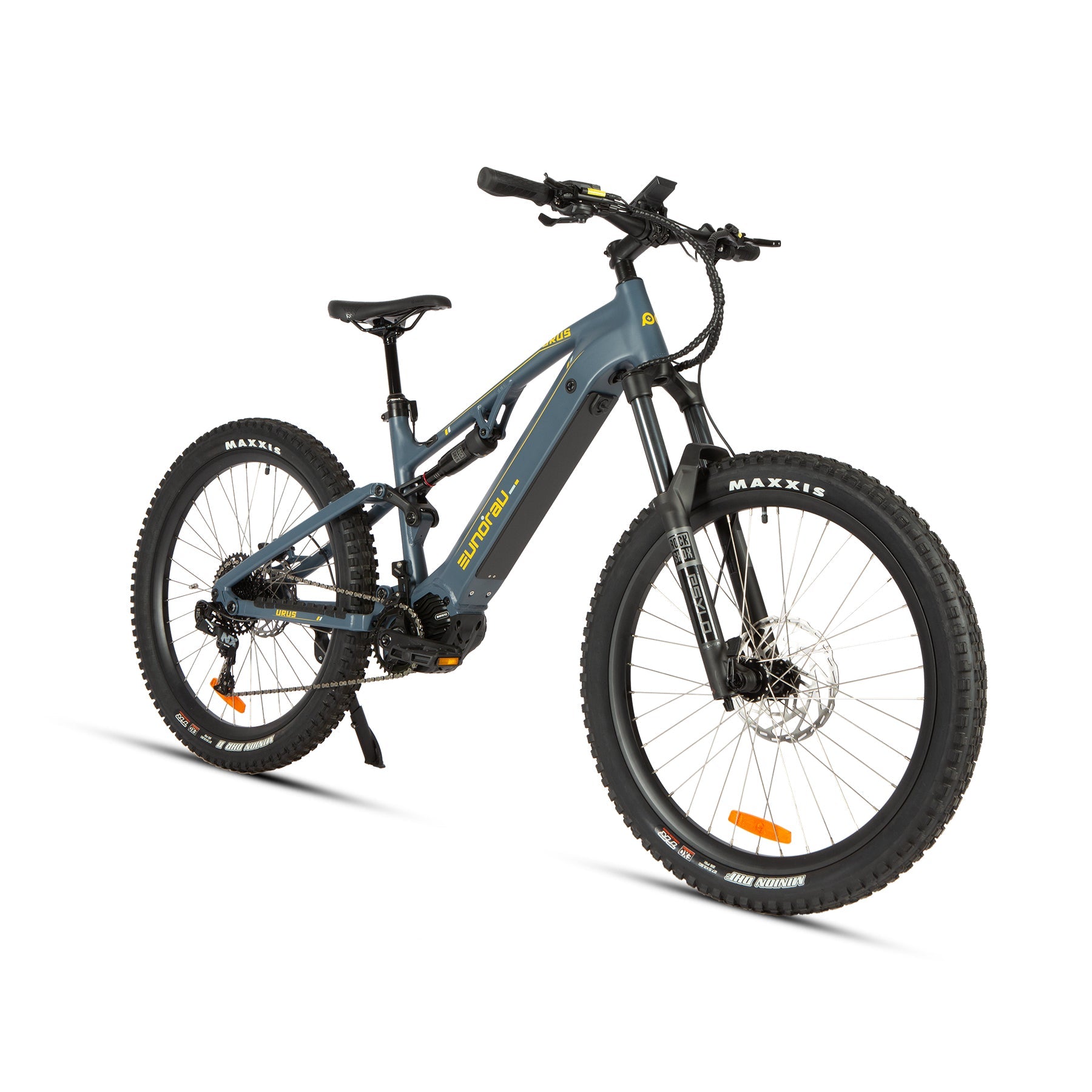 Eunorau URUS 2.0 Full-Suspension eMTB – Navy – left side view