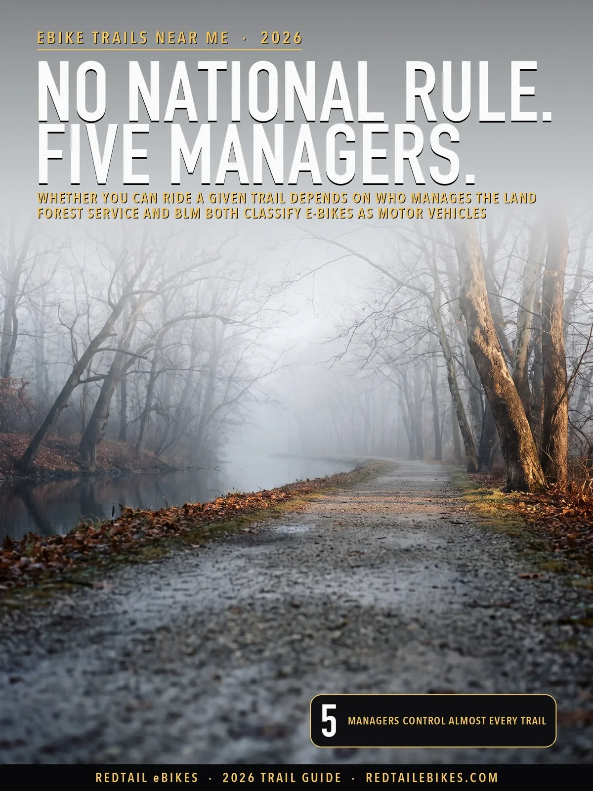 eBike trails near me 2026 cover: no national rule, five managers, over the fogged Towpath Trail in Cuyahoga Valley National Park