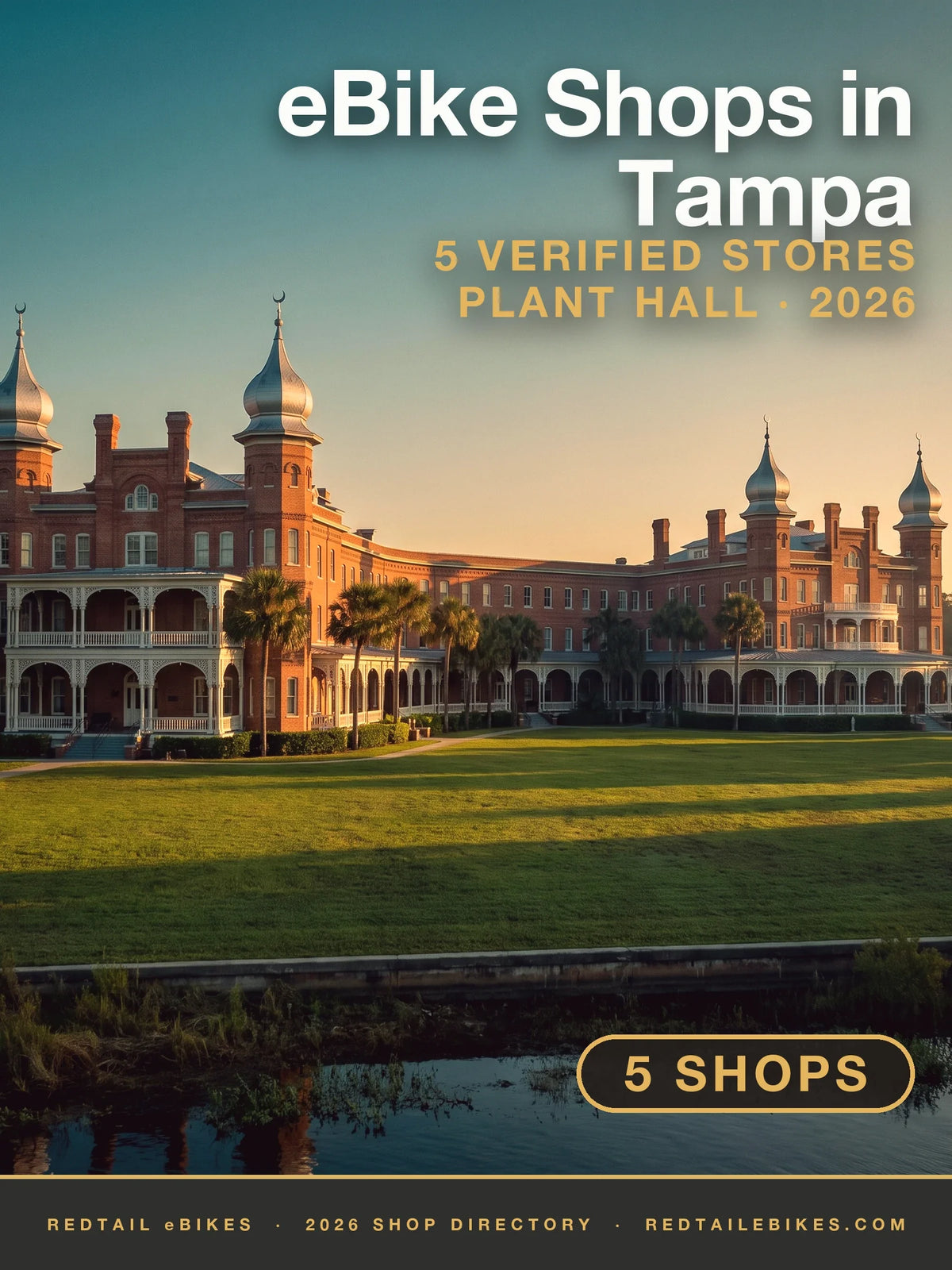 Plant Hall's silver minarets at the University of Tampa on the Hillsborough River at golden hour