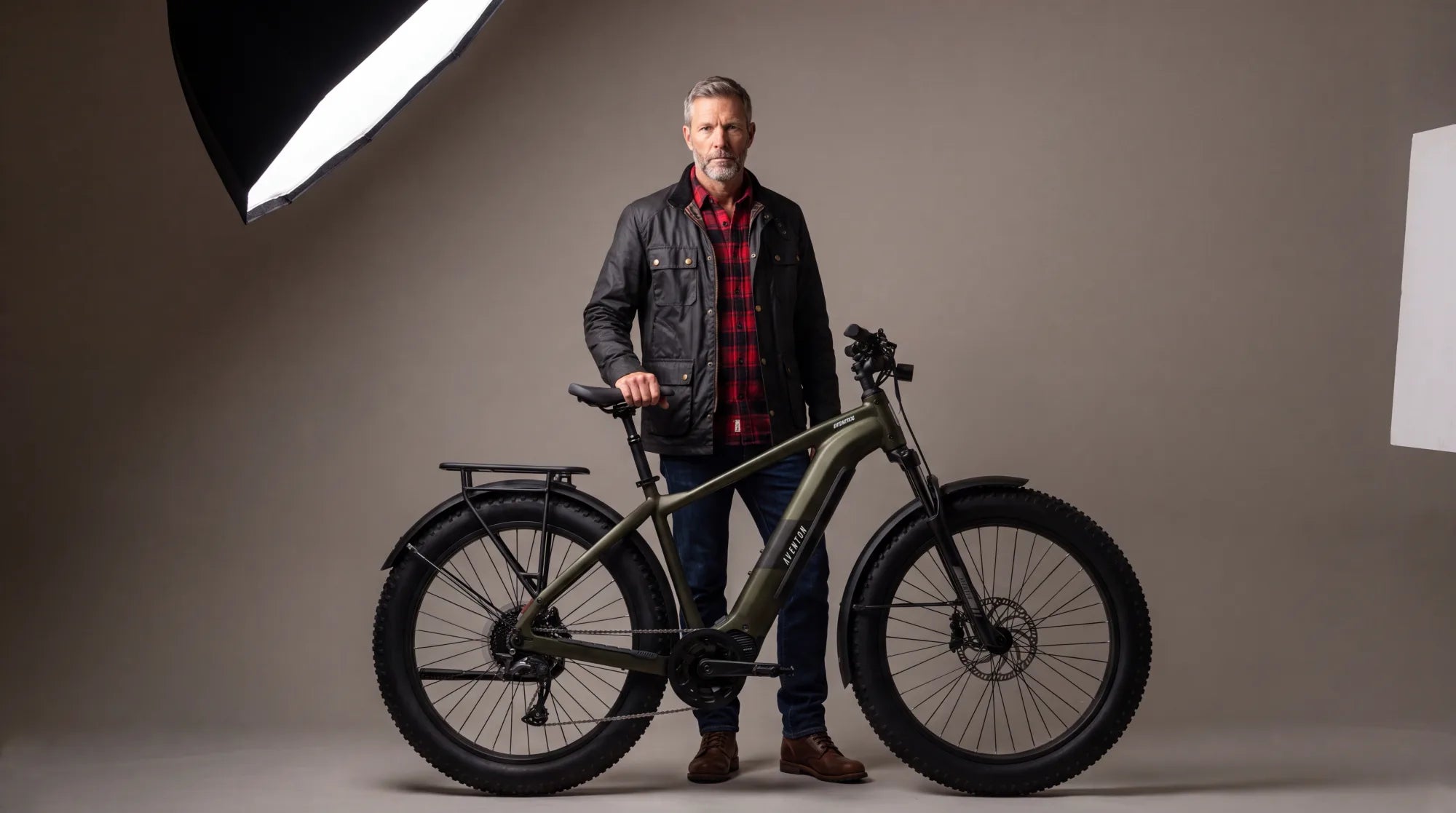 Aventon commuter electric bike shown in profile on a plain studio background