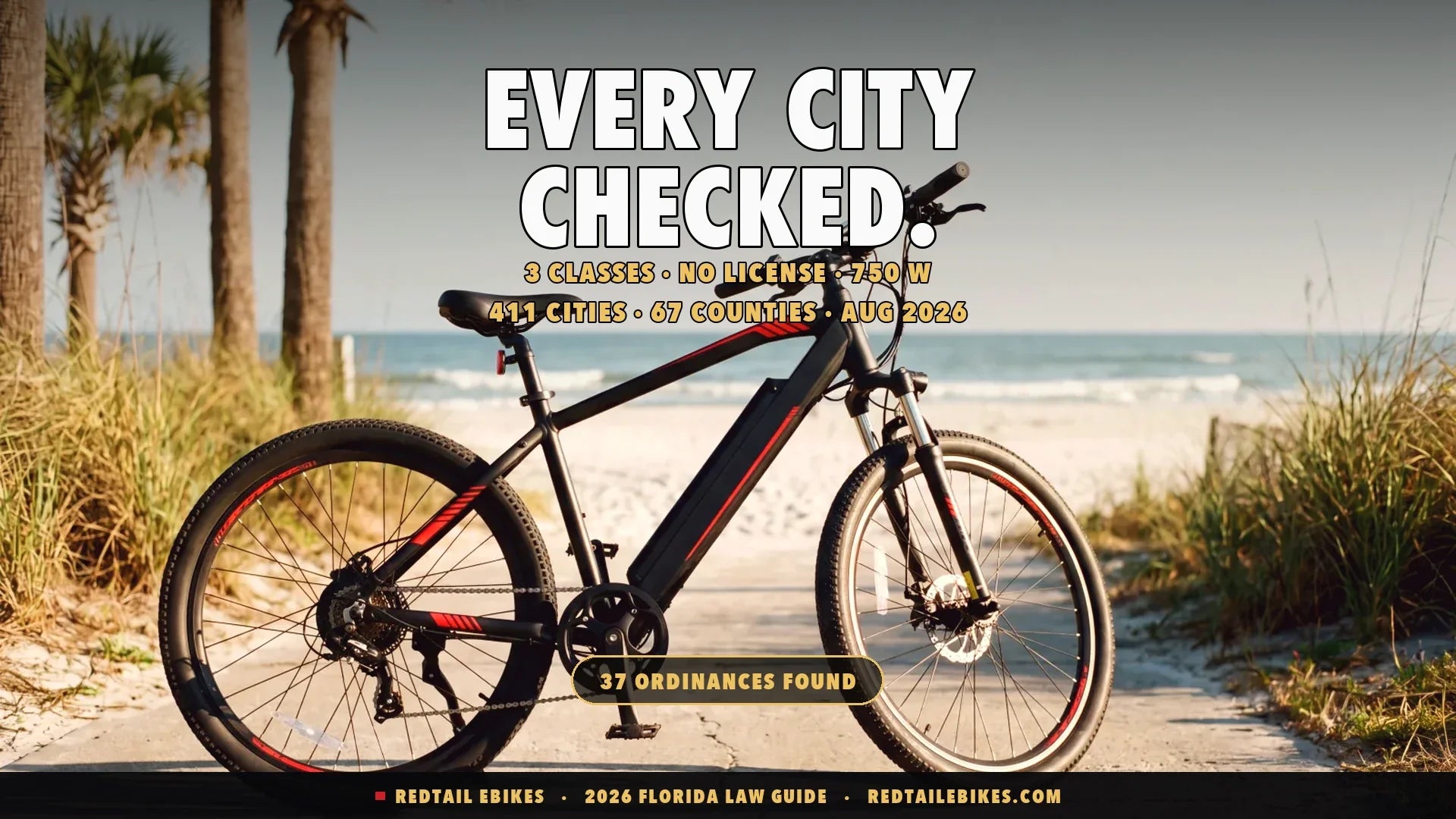 Electric bike leaned on its stand on a paved beach path in Florida with dune grass and the ocean behind