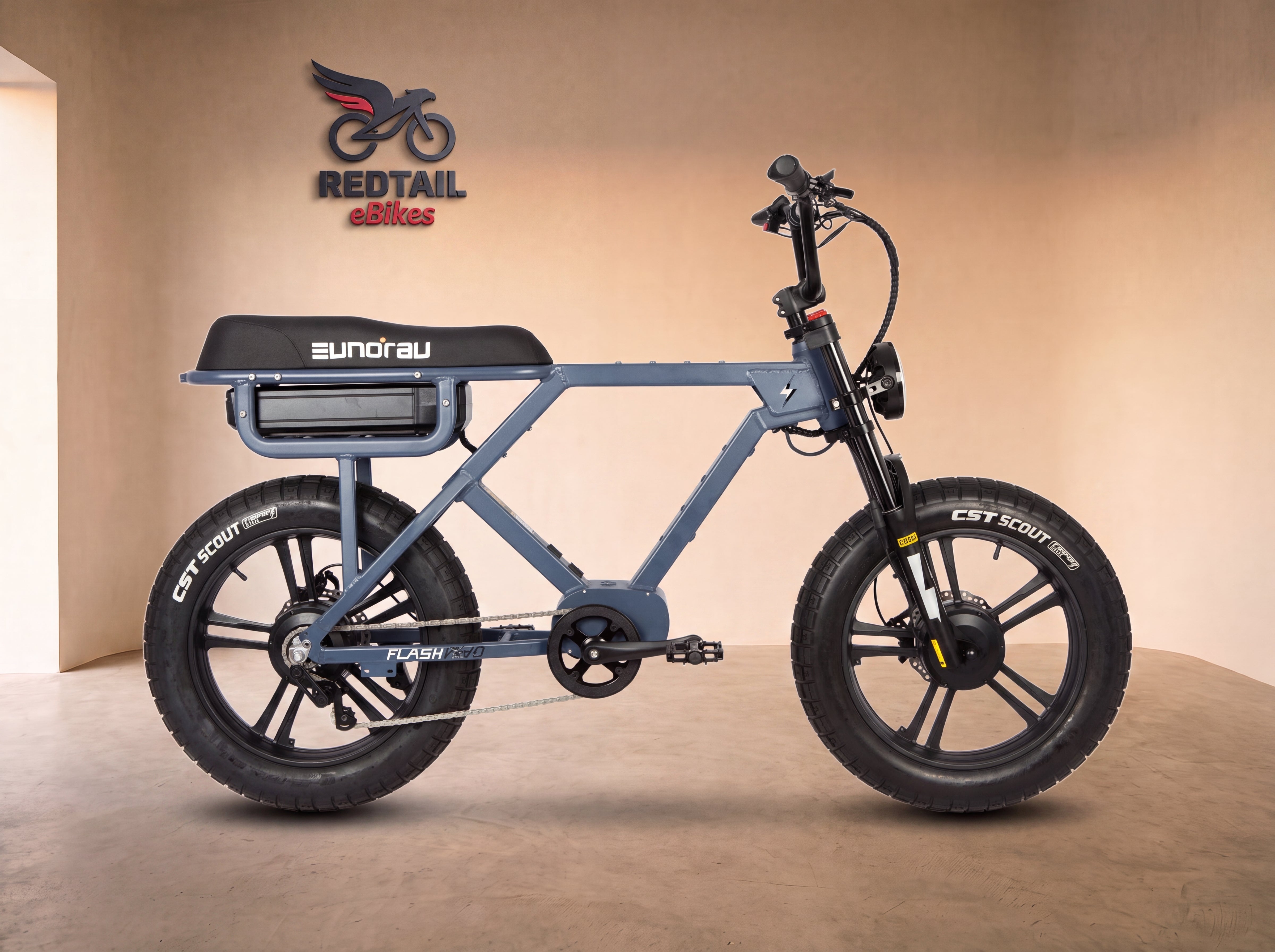 Eunorau FLASH AWD 1.0 Dual-Motor Moto eBike — Redtail studio cover