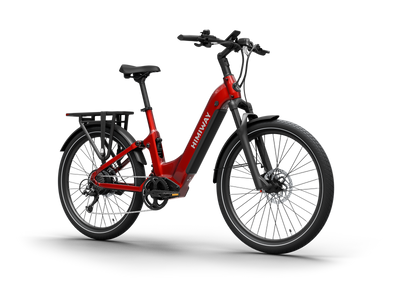Himiway A7 Commuter eBike – Red – front three-quarter left view